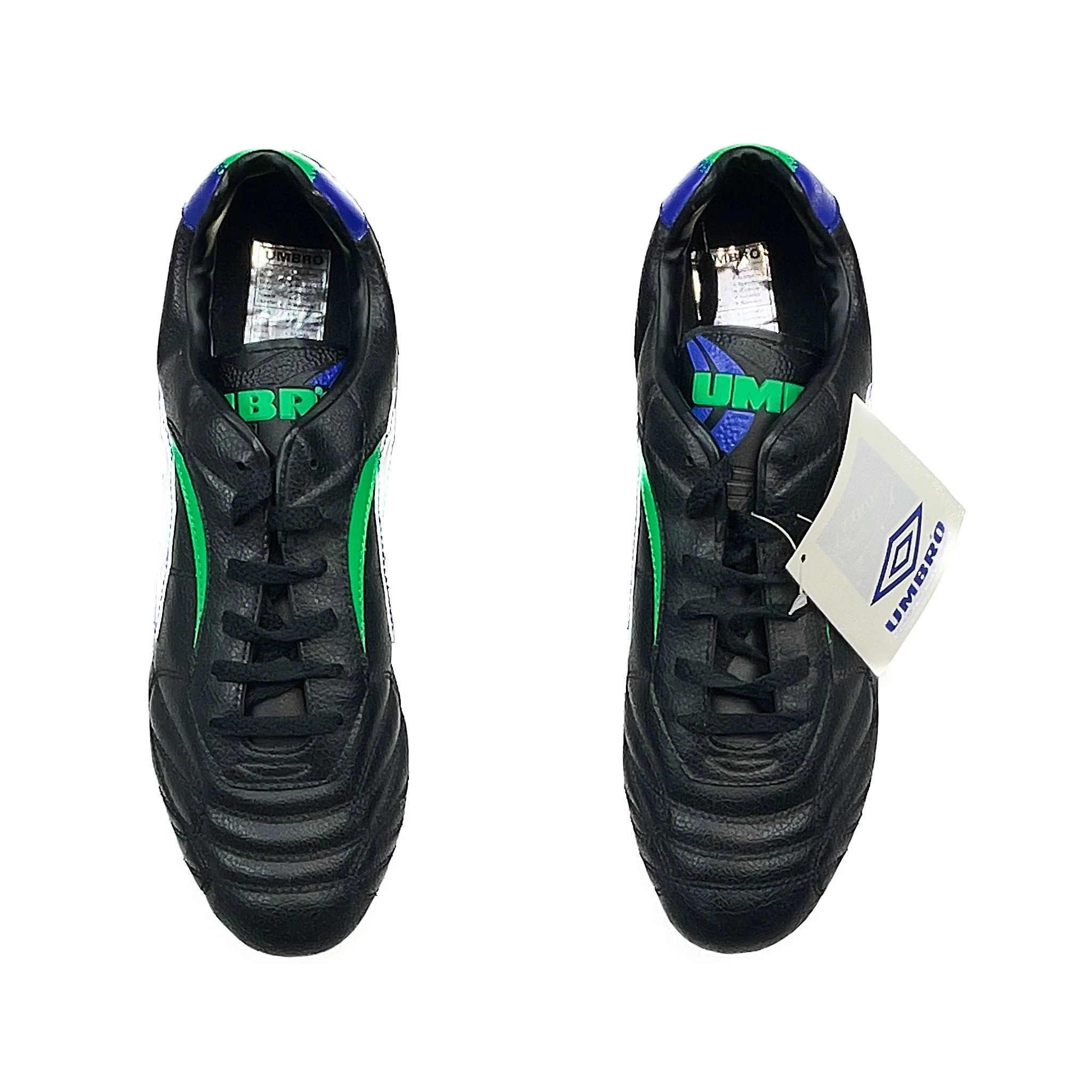 1980'S Classic Umbro Green/Blue Football Boots (11) - Image 3