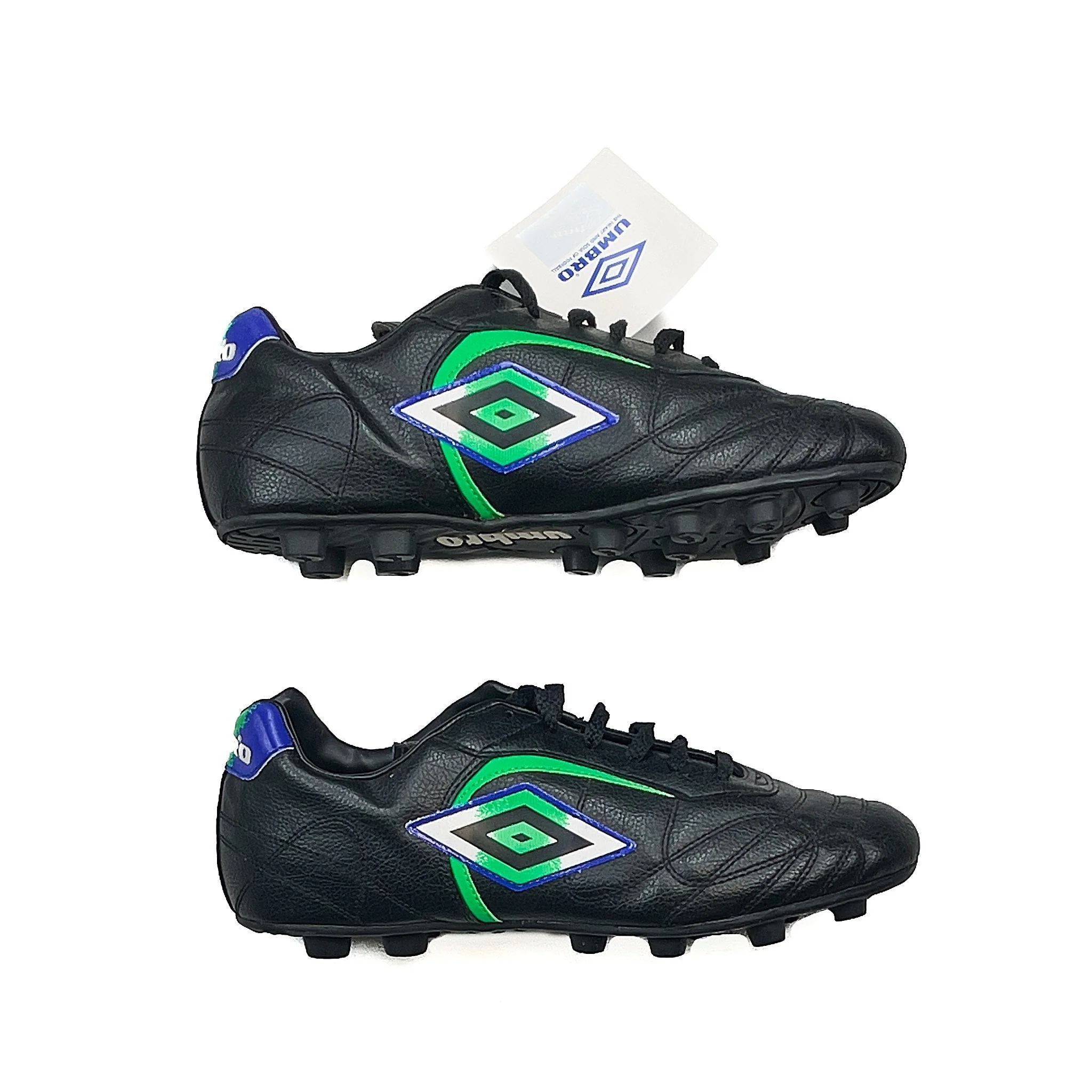 1980'S Classic Umbro Green/Blue Football Boots (11) - Image 4