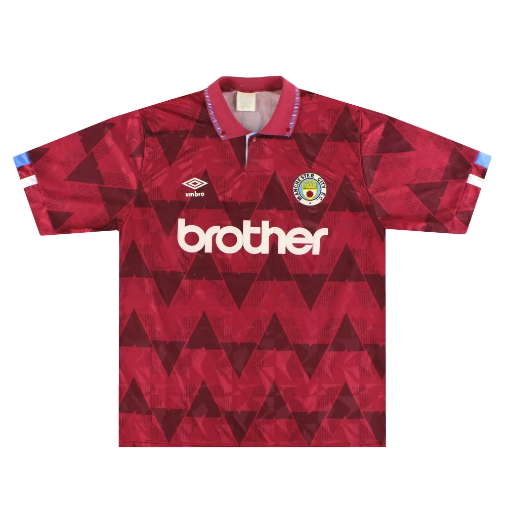 1990-92 Manchester City Umbro Away Shirt L
