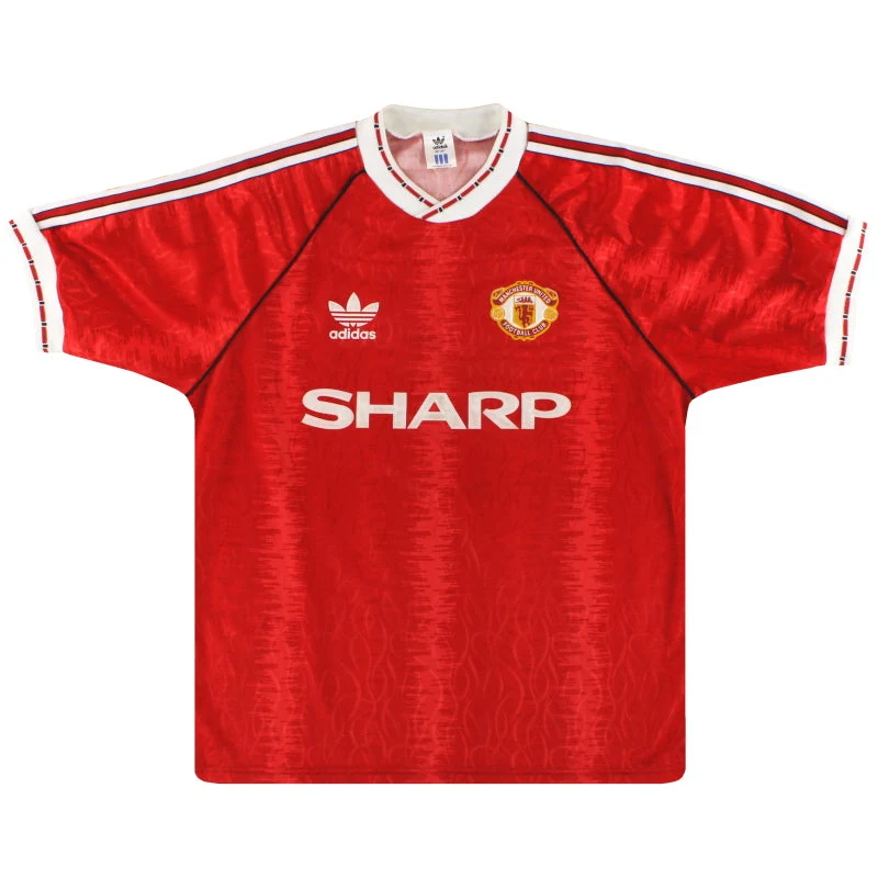 1990-92 Manchester United adidas Home Shirt L