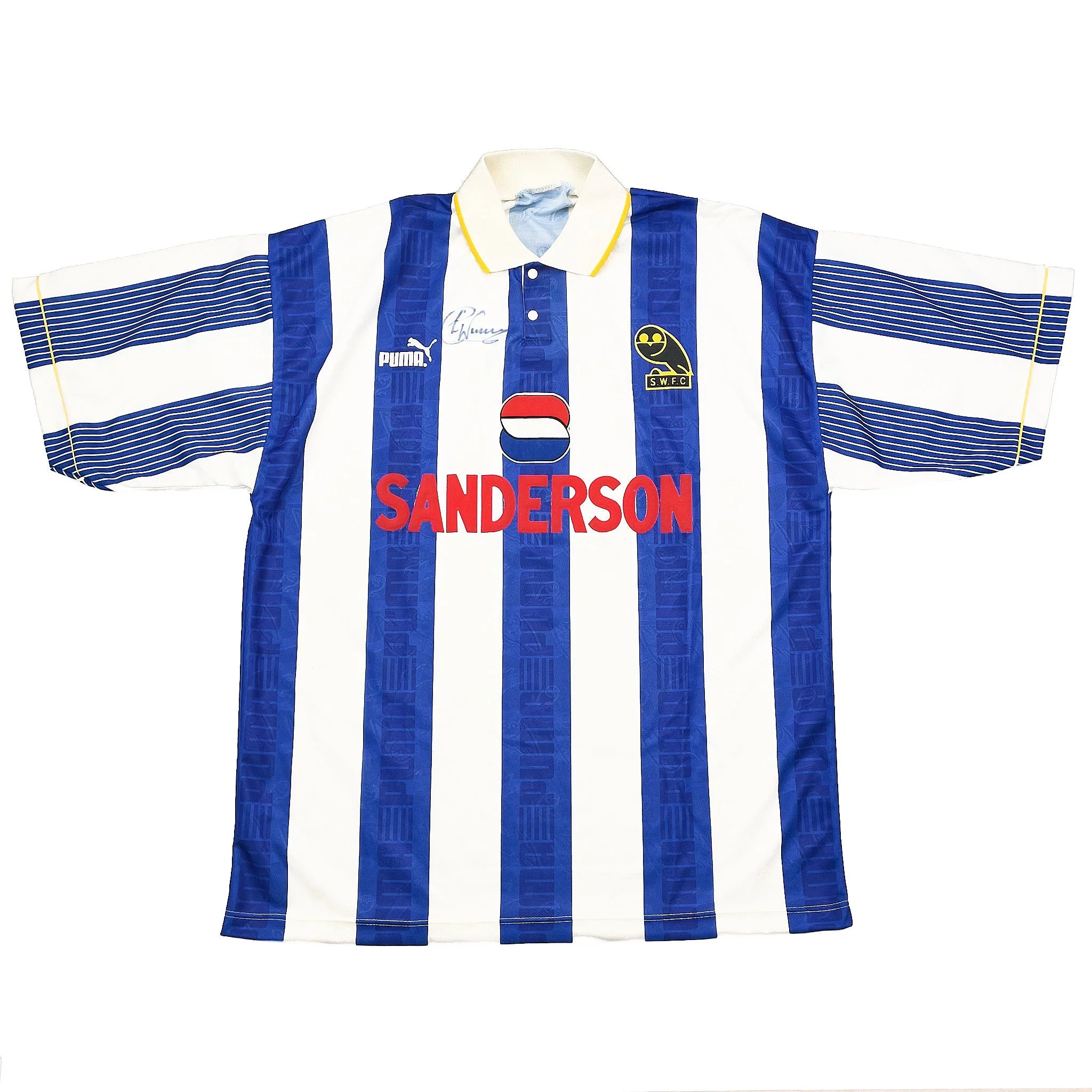 1993/95 Sheffield Wednesday *Signed* Home Shirt (XL) Puma - Image 3