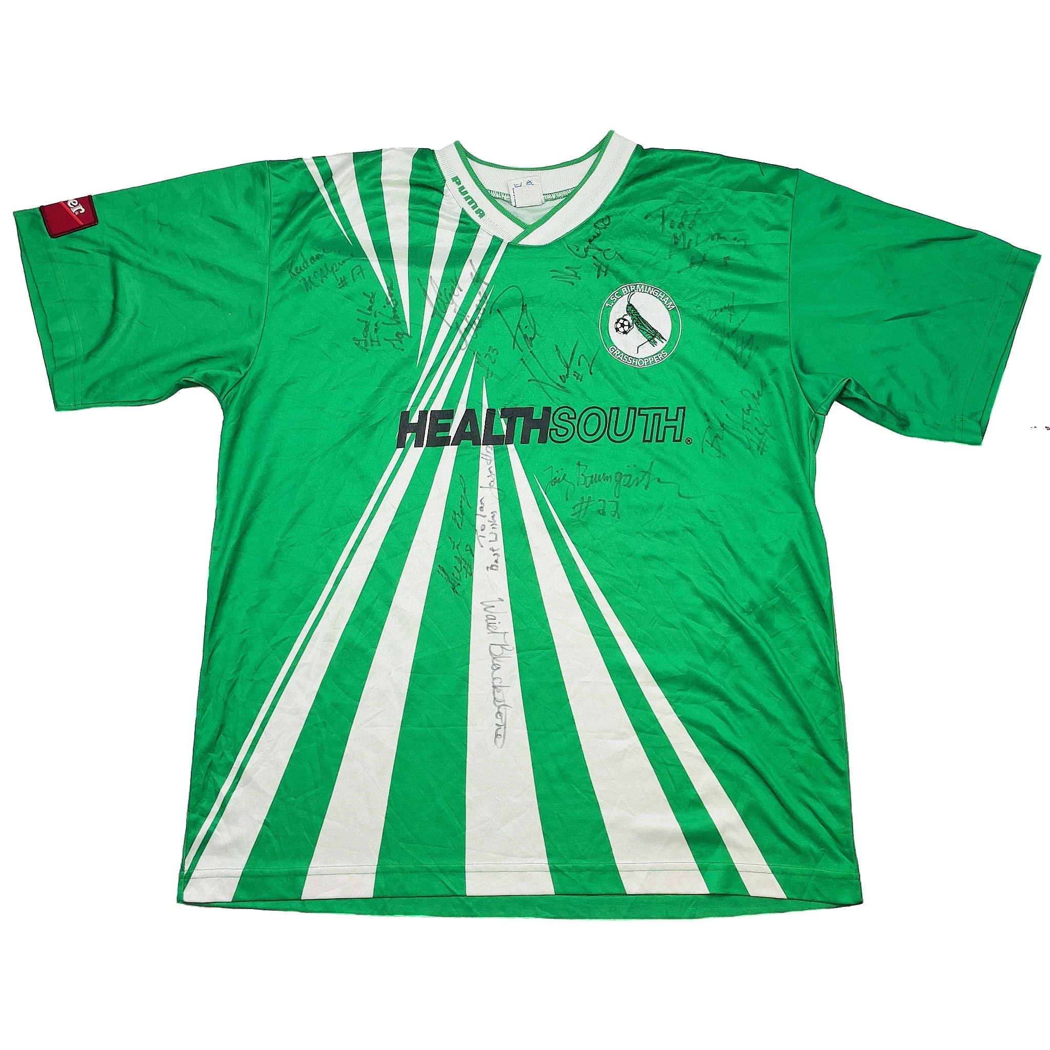 1994/95 Birmingham Grasshoppers #2 *Squad Signed* Home Shirt (XL) Puma