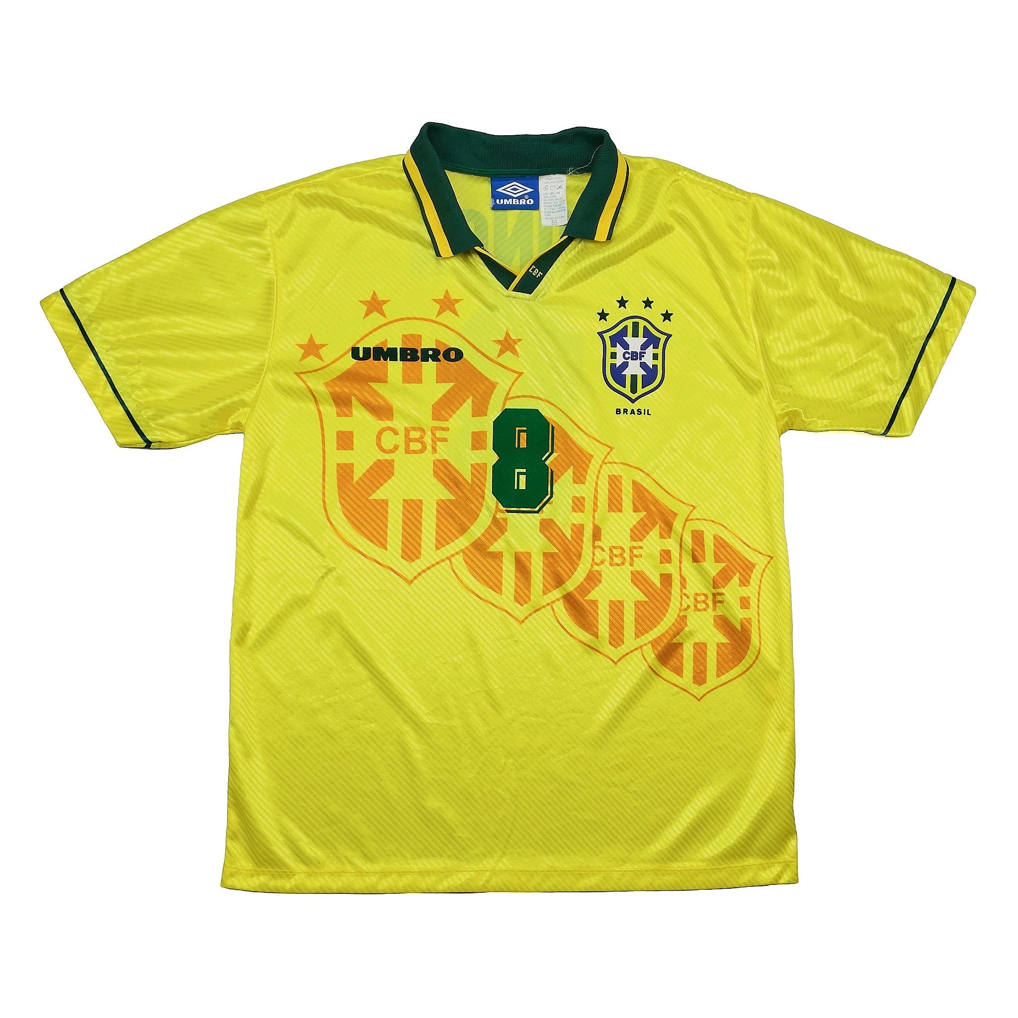 1994 Brazil Dunga #8 Home Shirt (XL) Umbro - Image 2