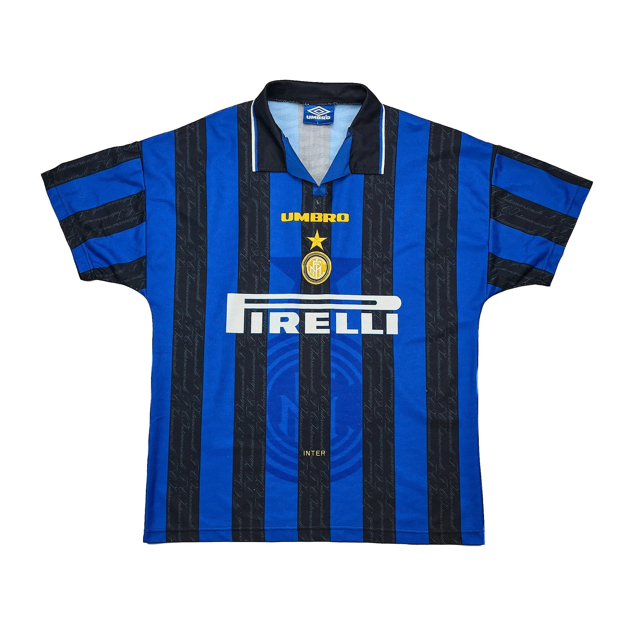 1996/97 Inter Milan Zamorano #9 Home Shirt (L) Umbro - Image 2