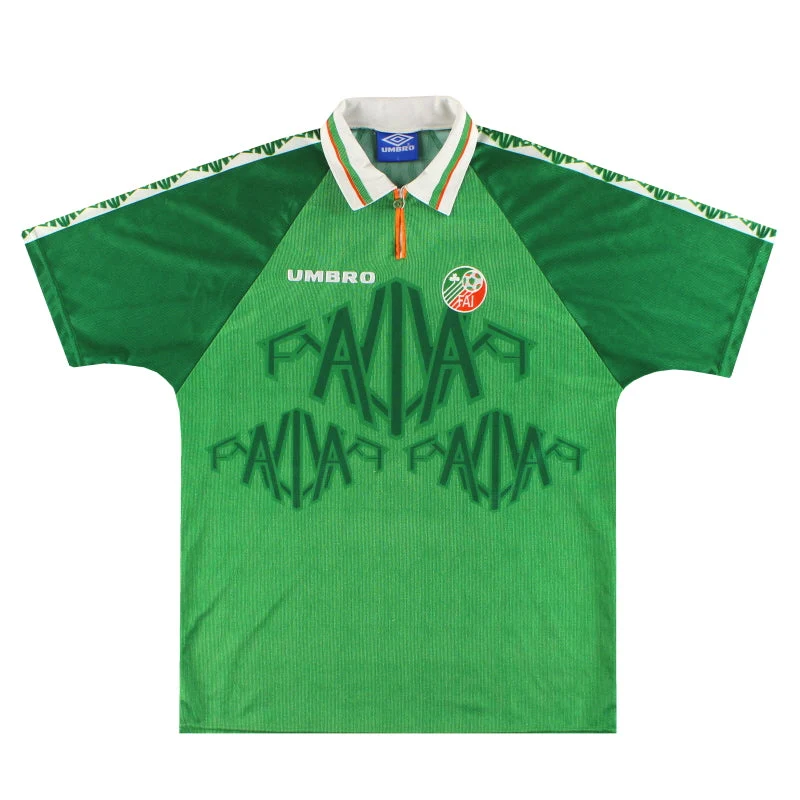 1996-98 Ireland Umbro Player Issue Home Shirt #12 L