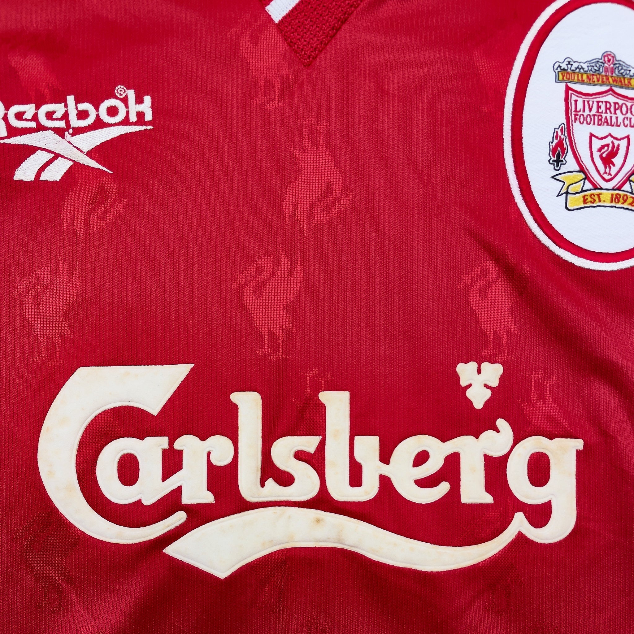 1996/98 Liverpool Owen #18 Home Shirt (L) Reebok - Image 3