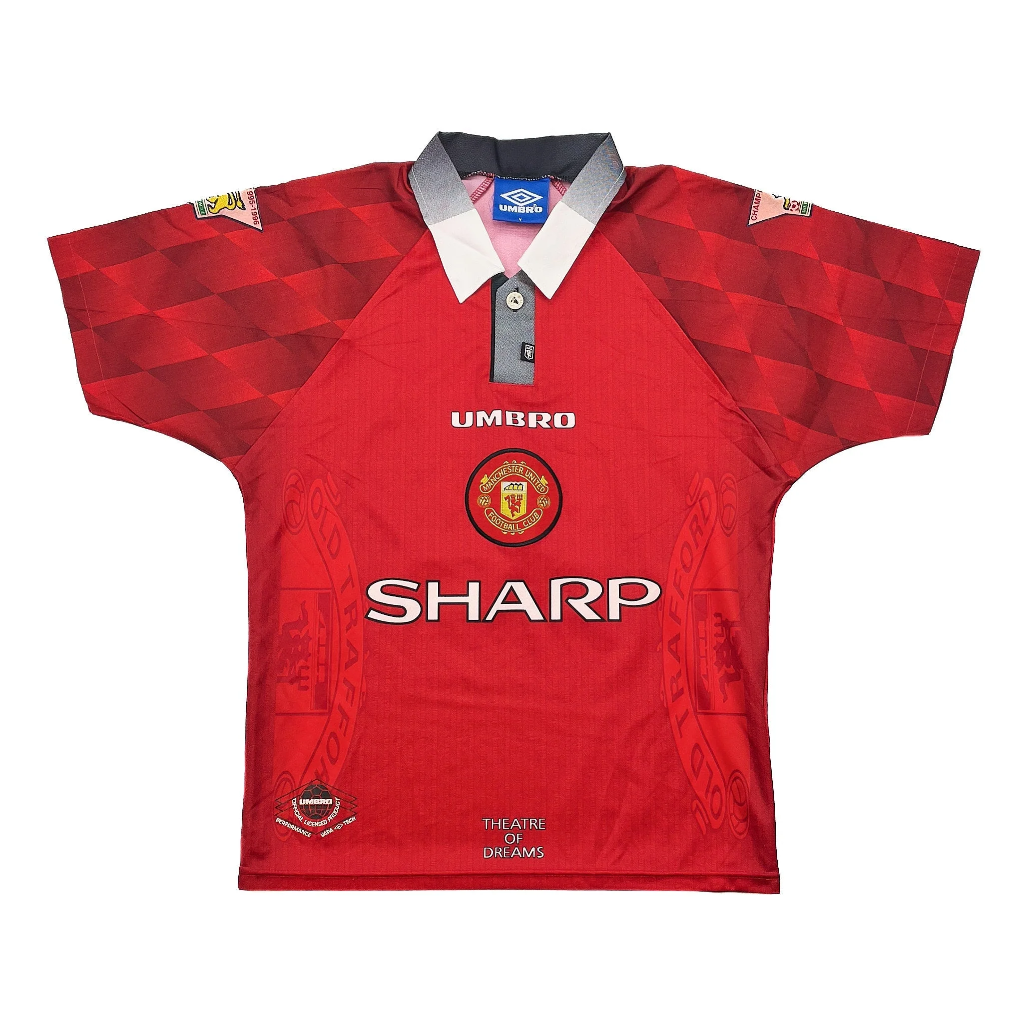 1996/98 Manchester United Beckham #10 Home Shirt (Y) Umbro - Image 2