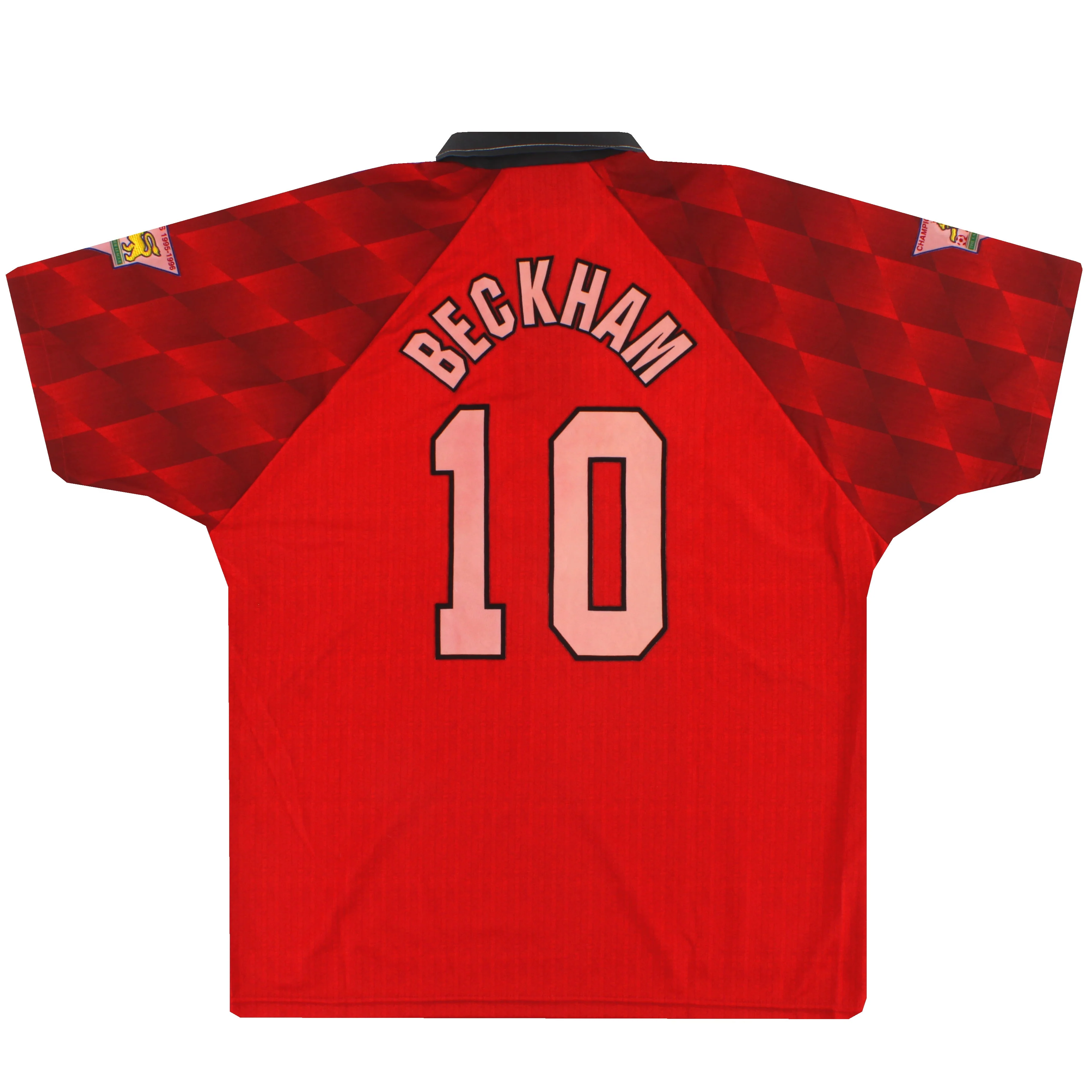 1996-98 Manchester United Umbro 'Double Winners' Home Shirt Beckham #10 L