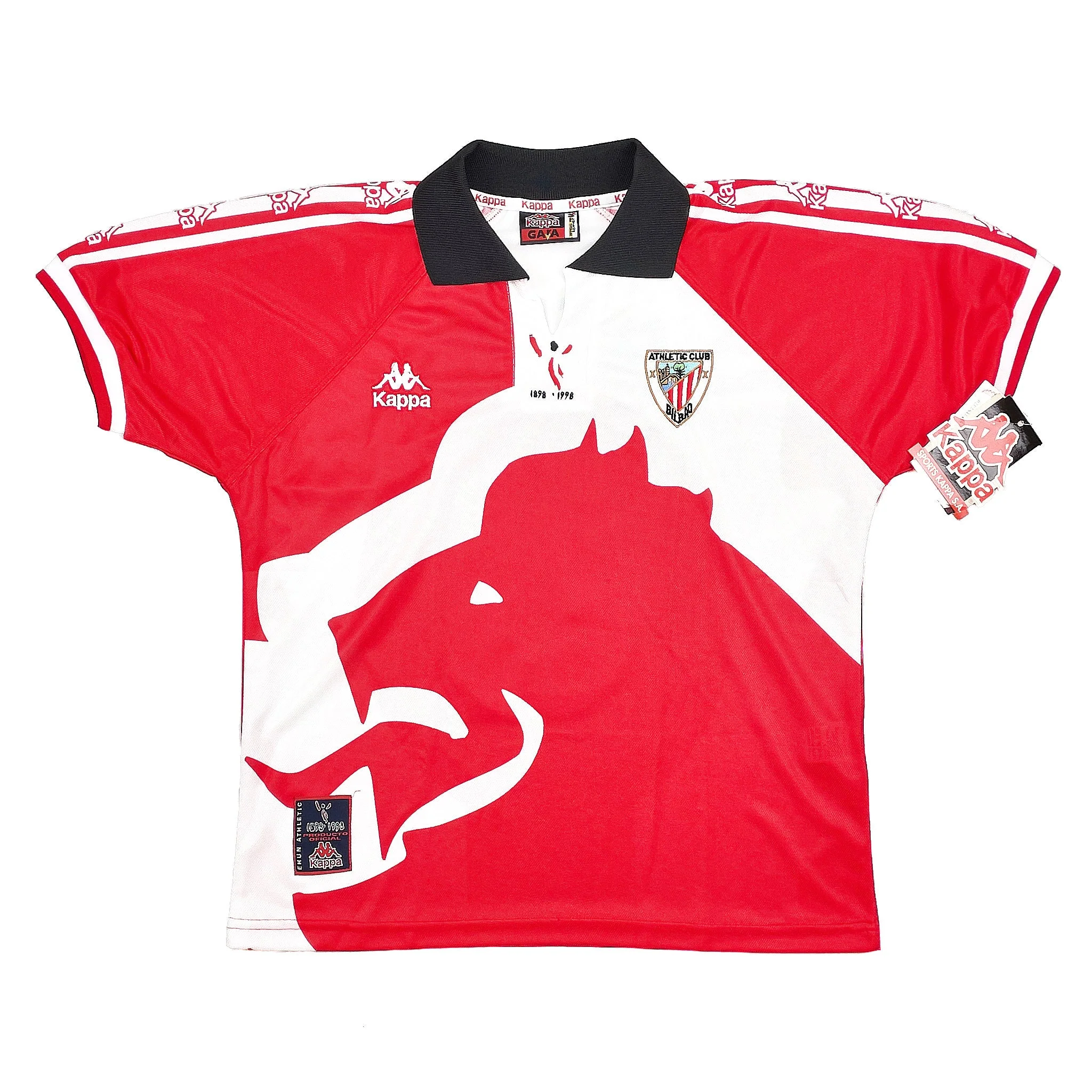 1997/98 Athletic Bilbao J.Guerrero #6 *BNWT* Centenary Home Shirt (S) Kelme - Image 4