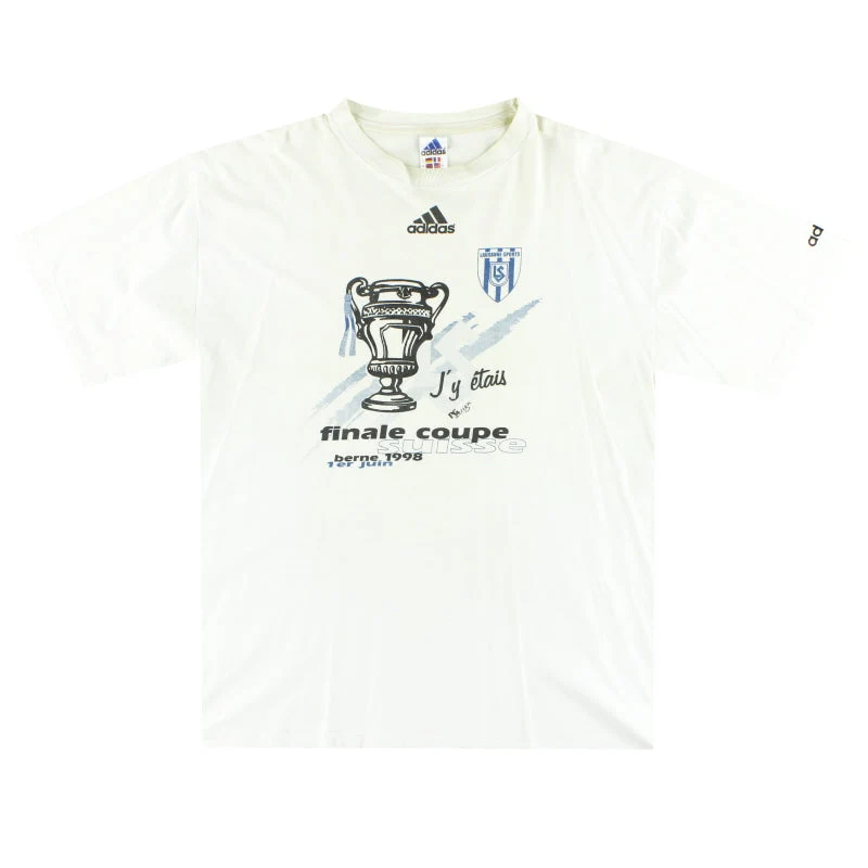 1997-98 Lausanne Sport adidas 'Finale Coupe Suisse' Graphic Tee L
