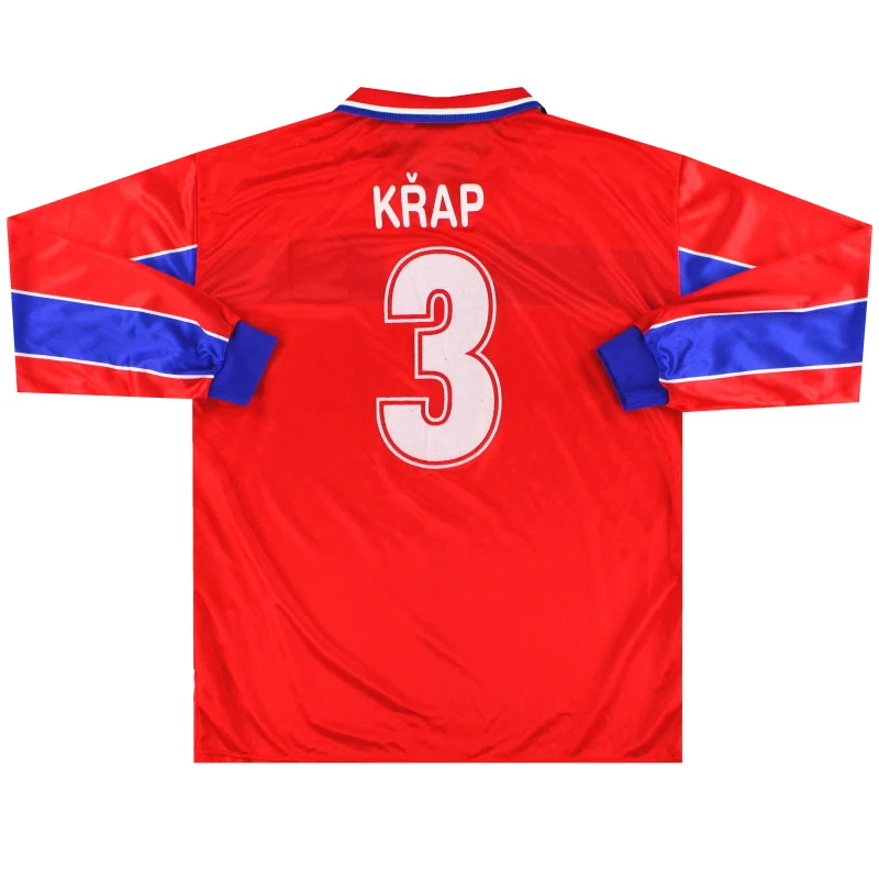 1998-00 Czech Republic Puma Match Issue Home Shirt Křap #3 L/S XL