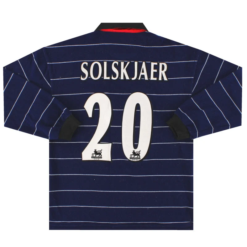 1999-00 Manchester United Away Shirt Solskjaer #20 L/S L.Boys