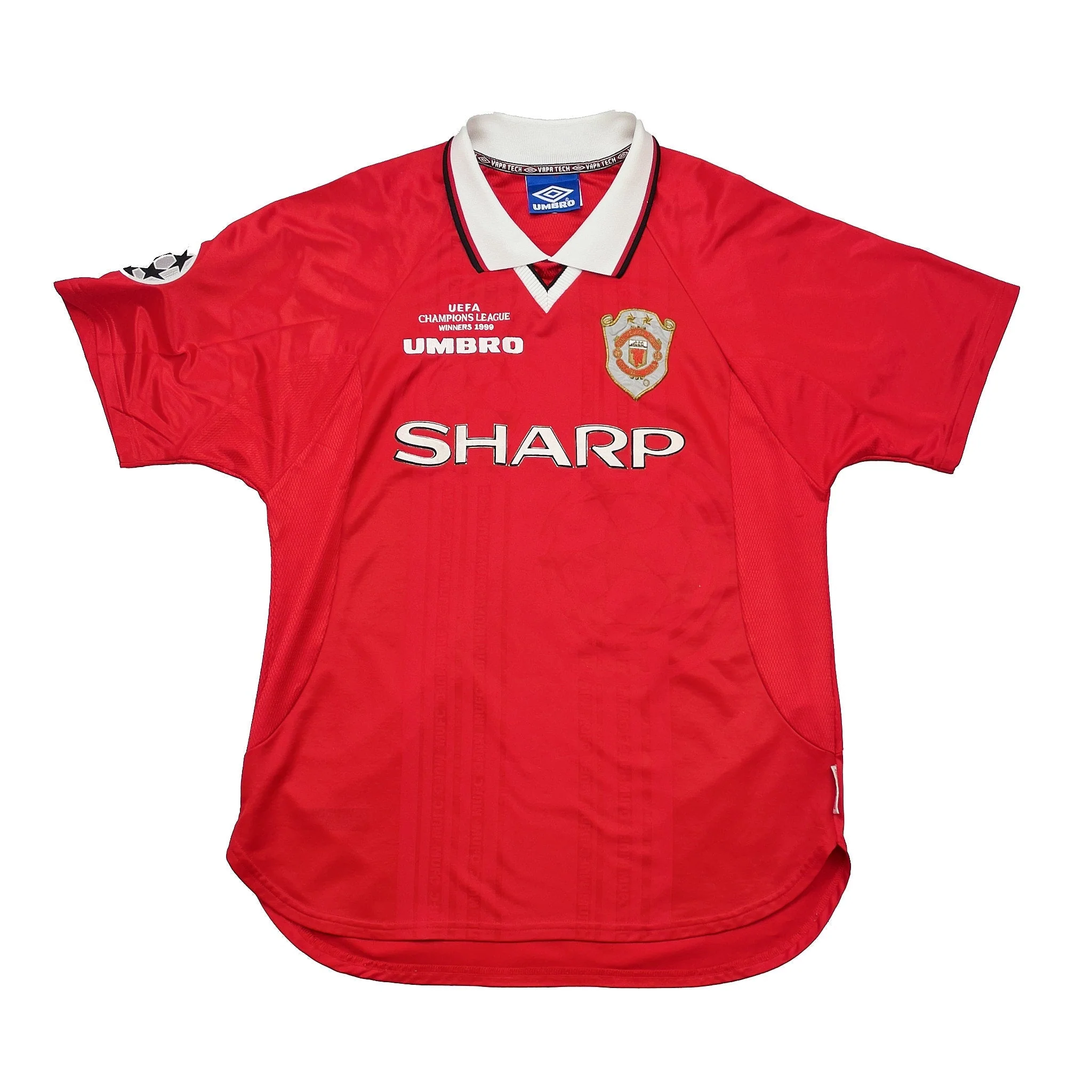 1999/00 Manchester United Beckham #7 'C/L Winners' Home Shirt (L) Umbro - Image 2