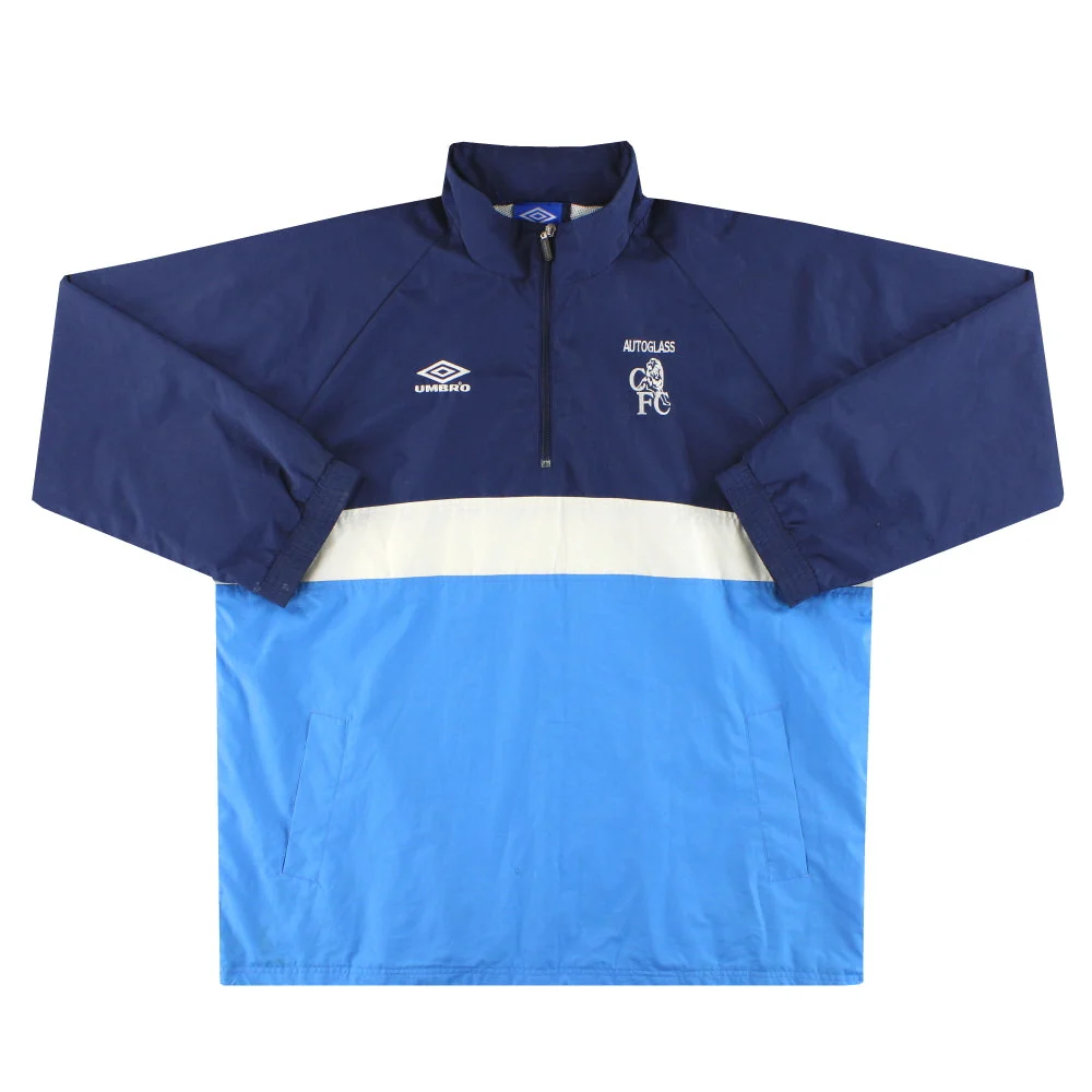 1999-01 Chelsea Umbro 1/4 Zip Hooded Track Top XL