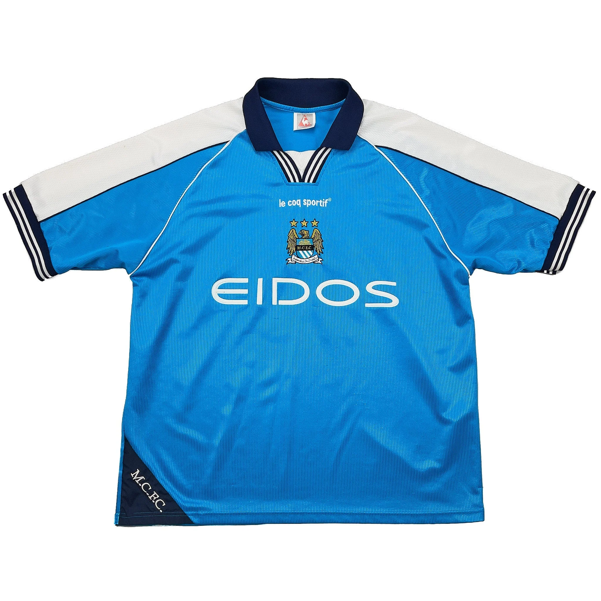 1999/01 Manchester City Goater #10 Home Shirt (L) Le Coq - Image 2