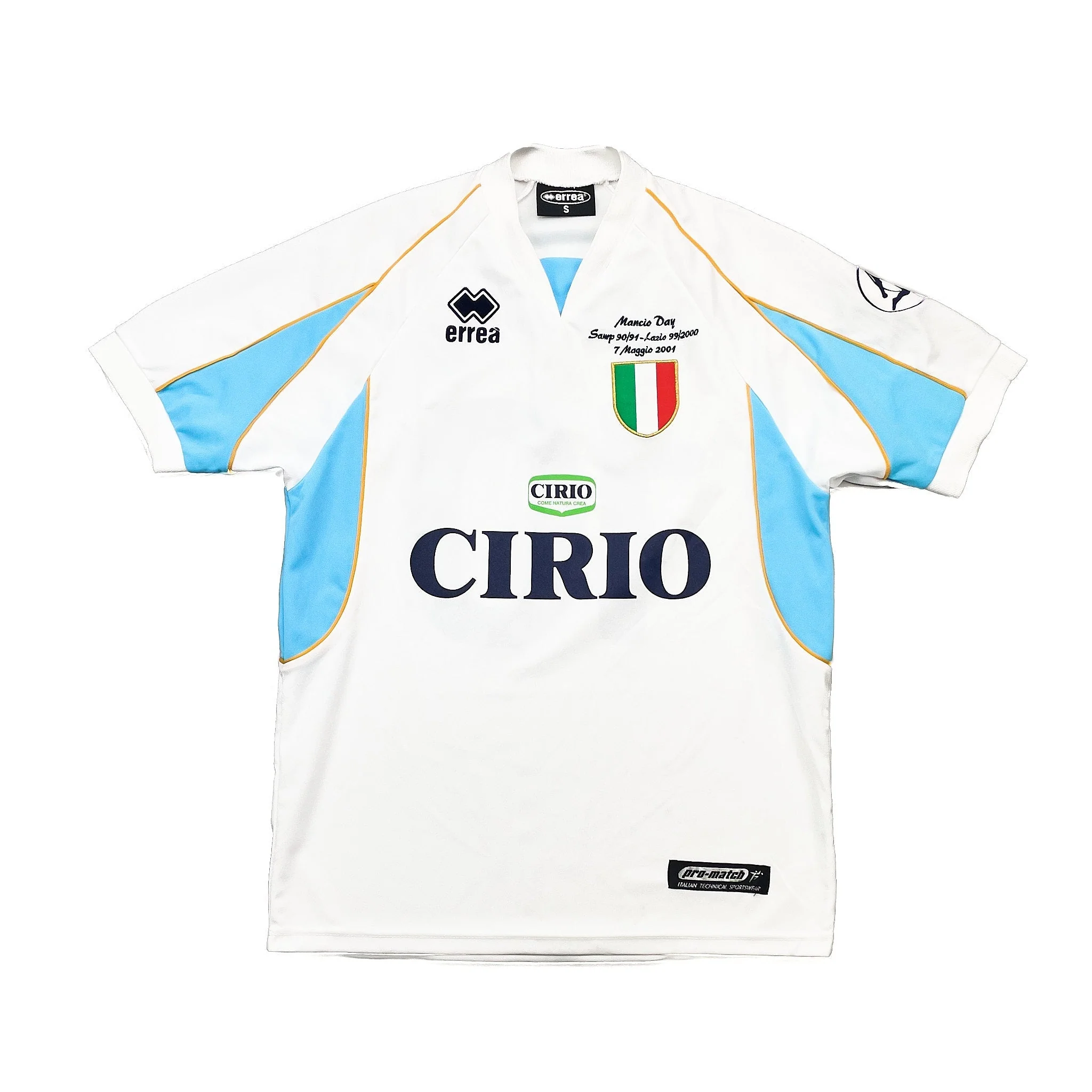 2001 Lazio Mancini #10 'Testimonial Mancio Day' Shirt (S) Errea - Image 2