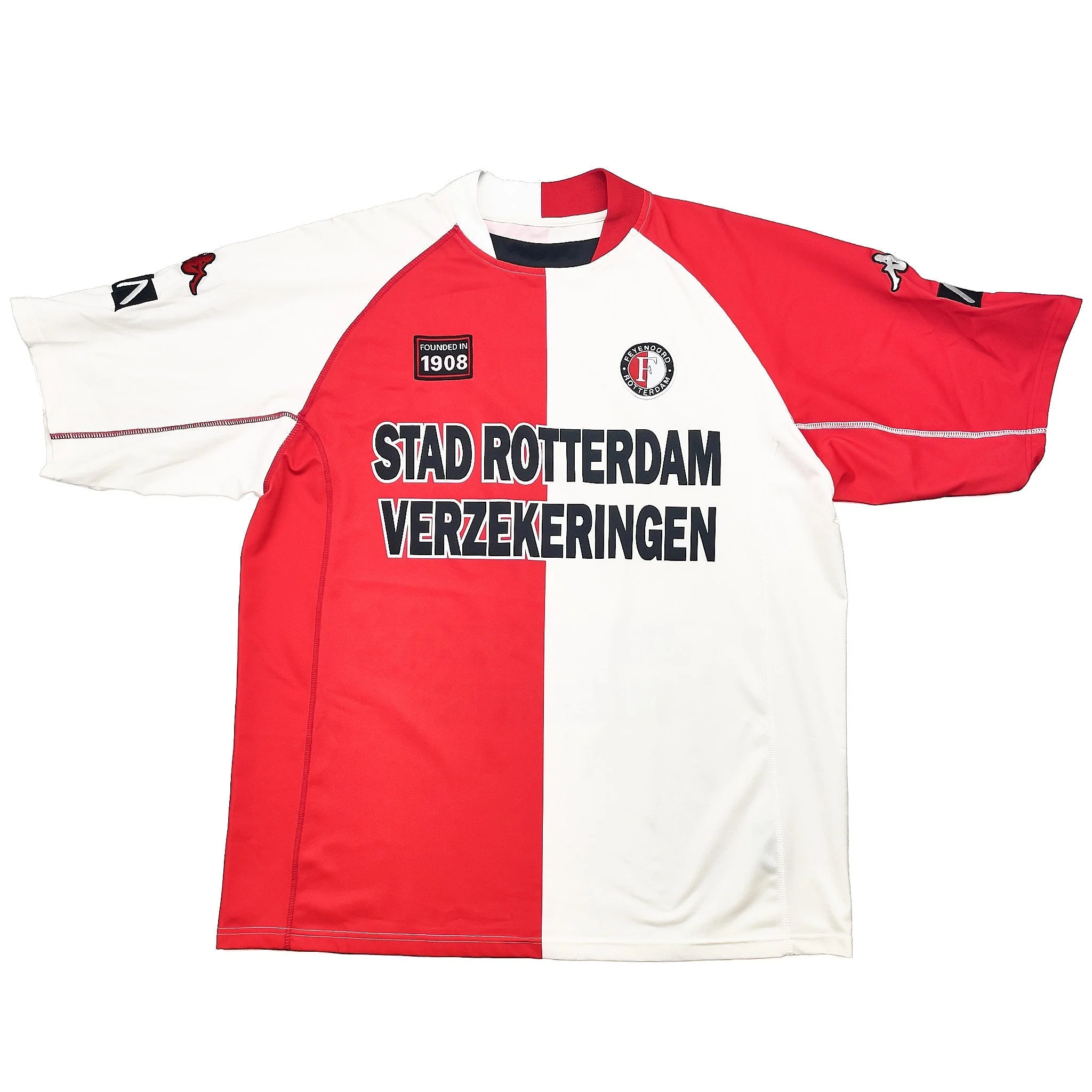 2002/03 Feyenoord Kalou #7 Home Shirt (L) Kappa - Image 2