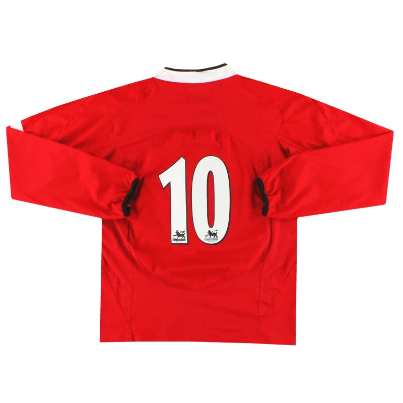 2004-06 Manchester United Nike Home Shirt L/S #10 L