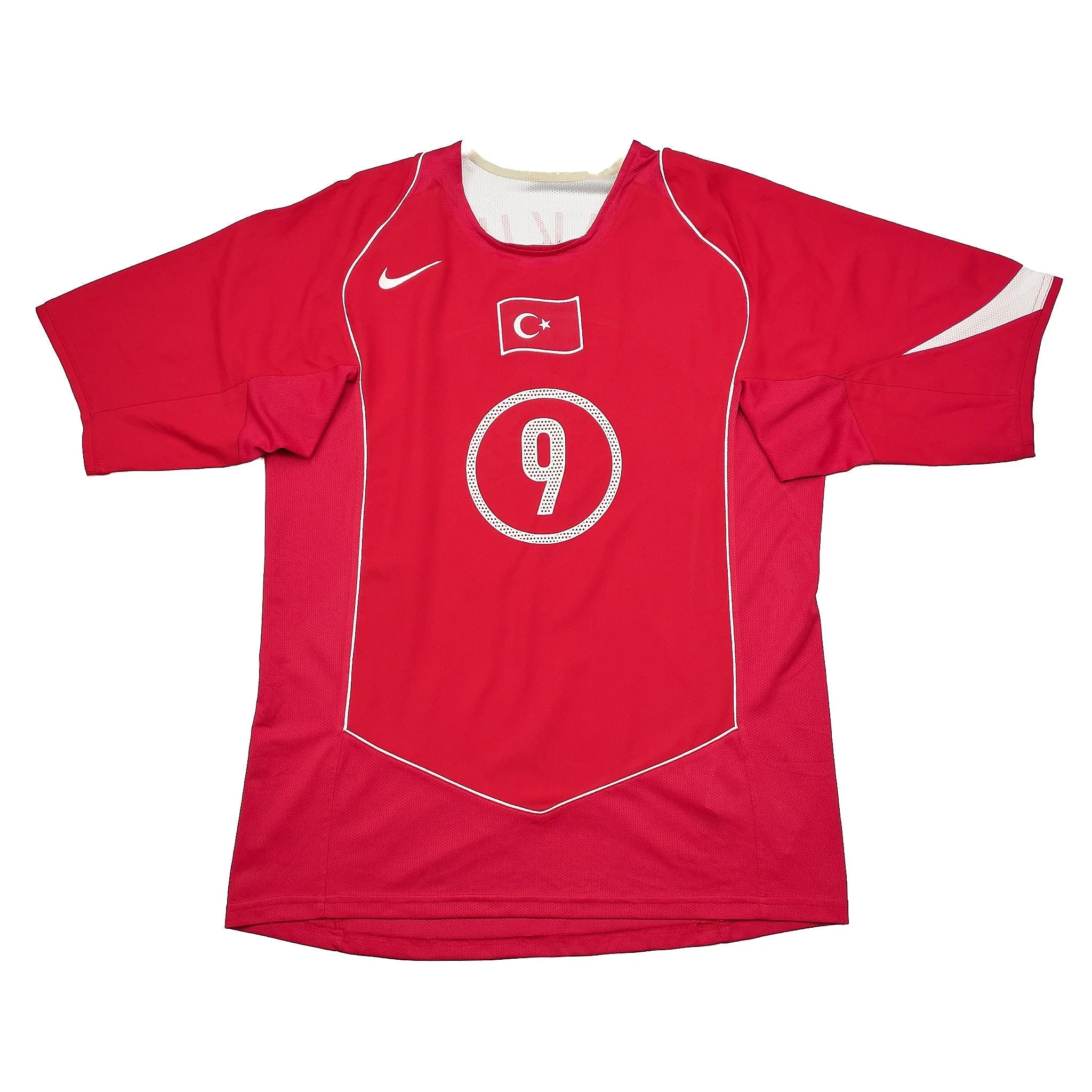 2004/06 Turkey Suker #9 Home Shirt (M) Nike - Image 2