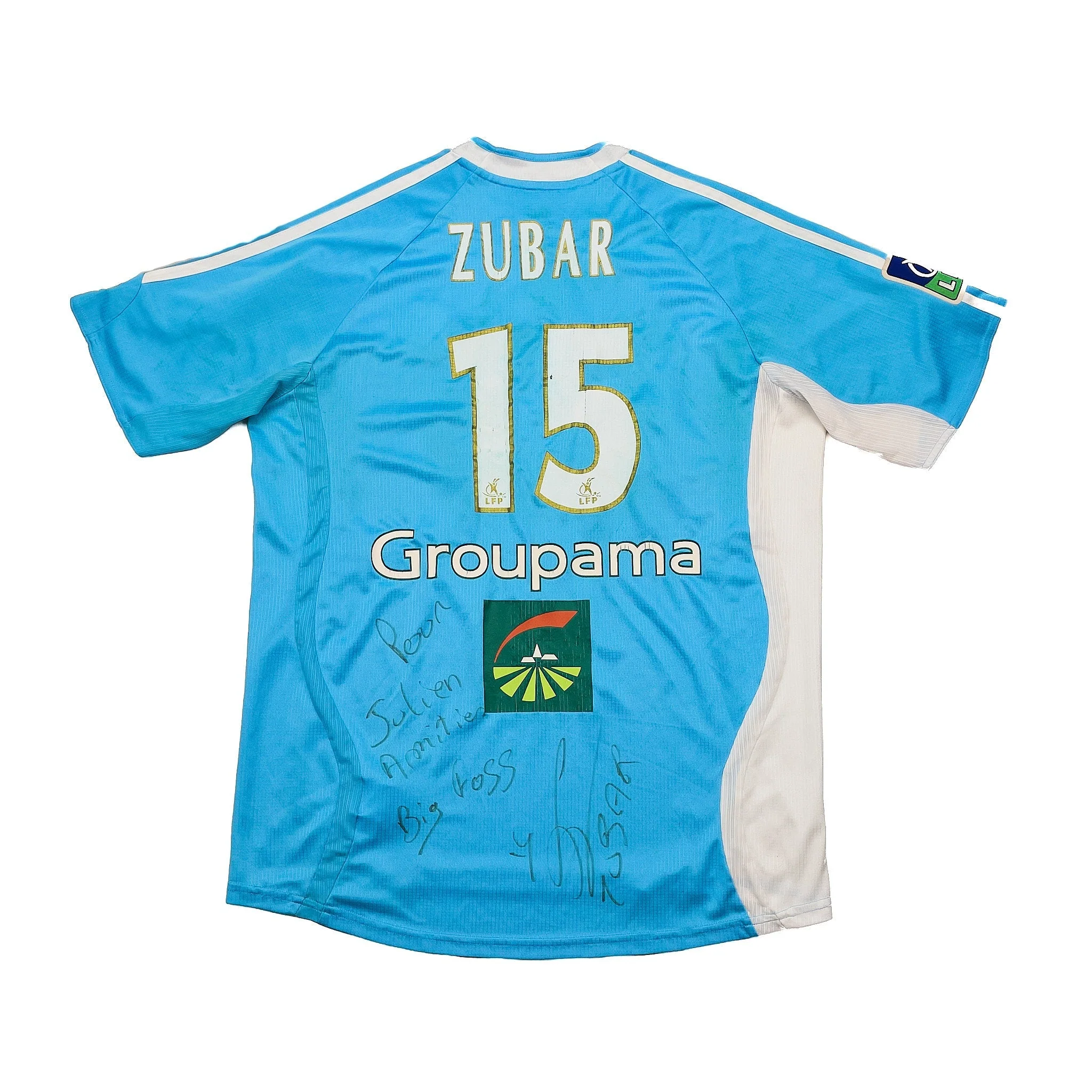 2006/07 Marseille Zubar #15 *Match Issue+Signed* Away Shirt (L) Adidas
