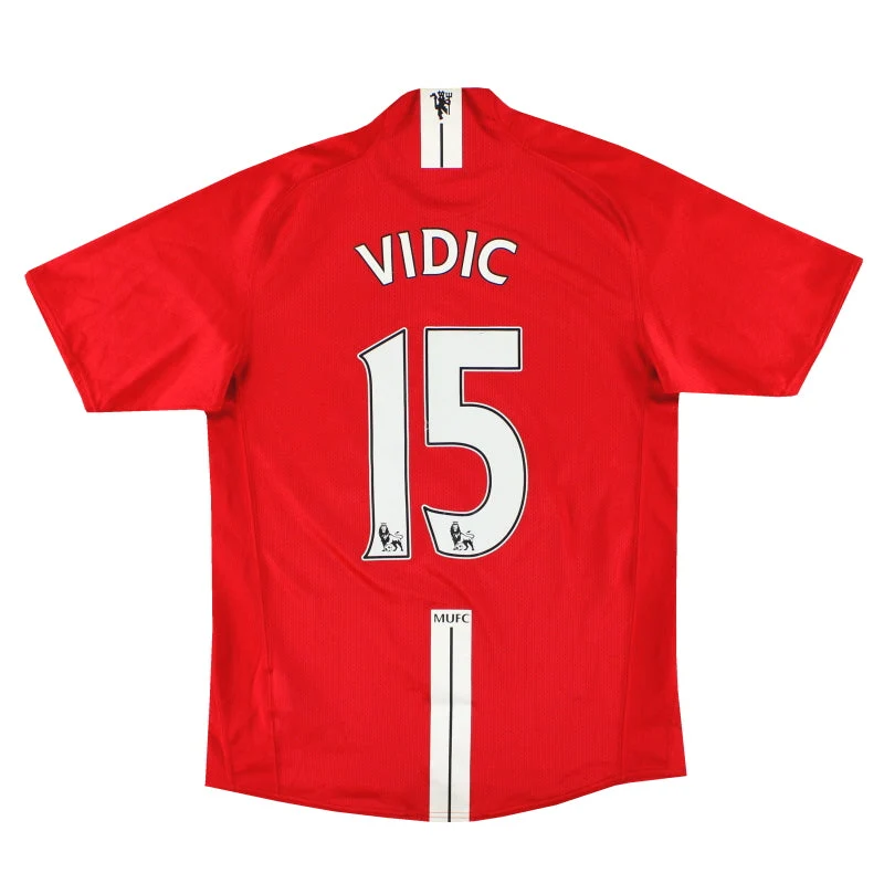 2007-08 Manchester United Nike Home Shirt Vidic #15 S