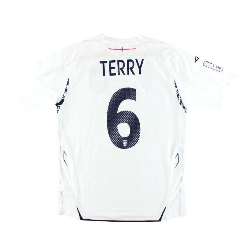 2007-09 England v Brazil Umbro Home Shirt Terry #6 L