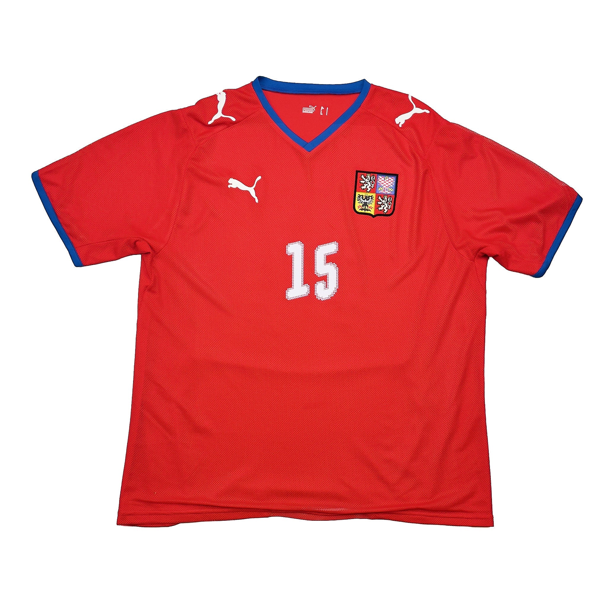 2008/09 Czech Republic Baros #15 Home Shirt (L) Puma - Image 2