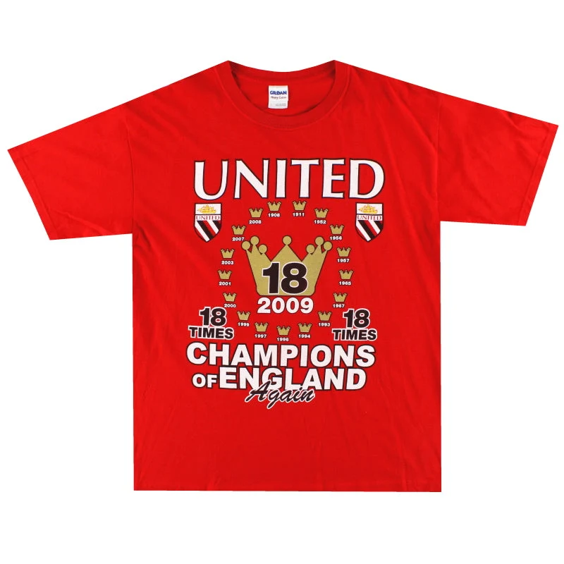 2009 Manchester United '18 Times' Graphic Tee L