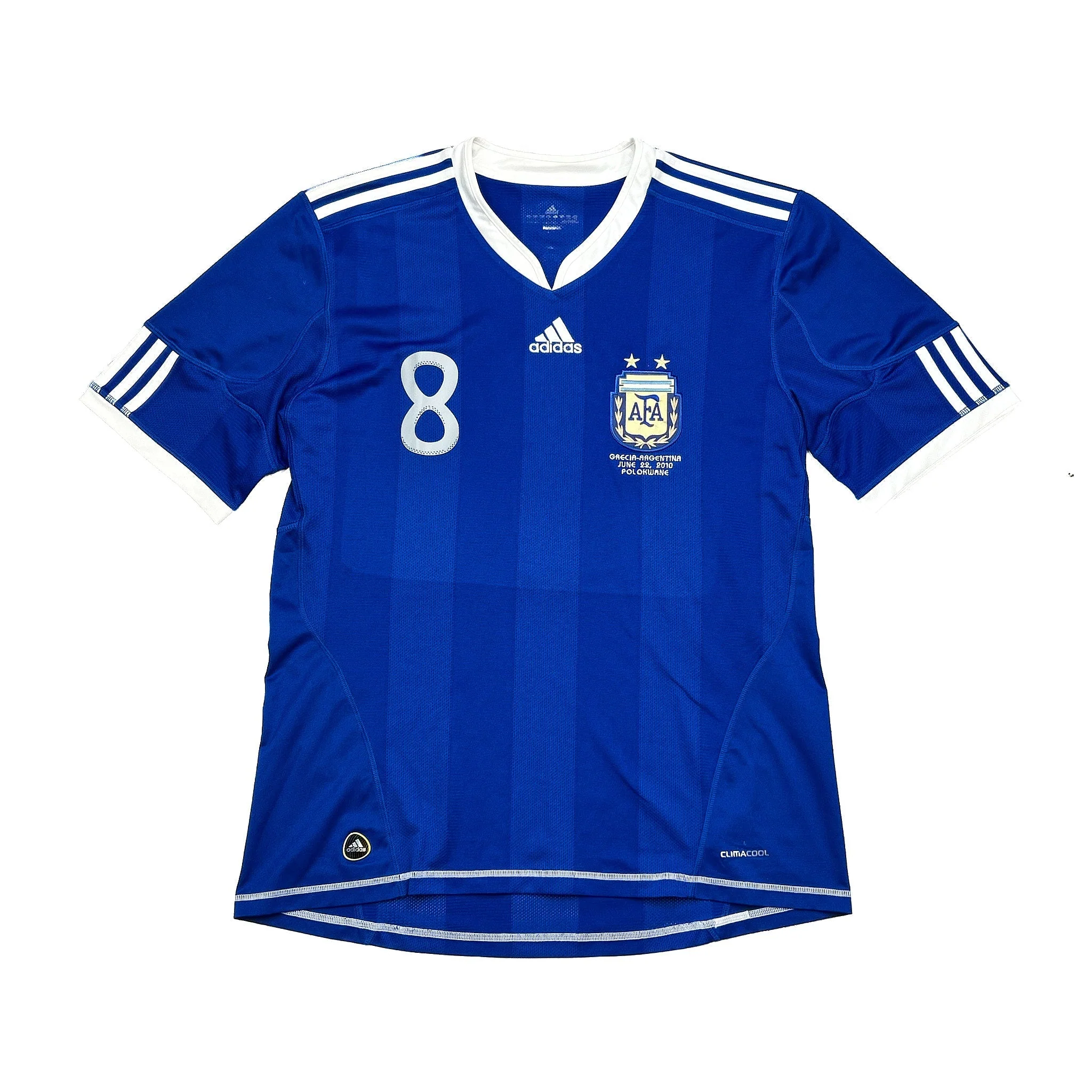 2010/11 Argentina Veron #8 (Greece V Argentina) Away Shirt (L) Adidas - Image 2
