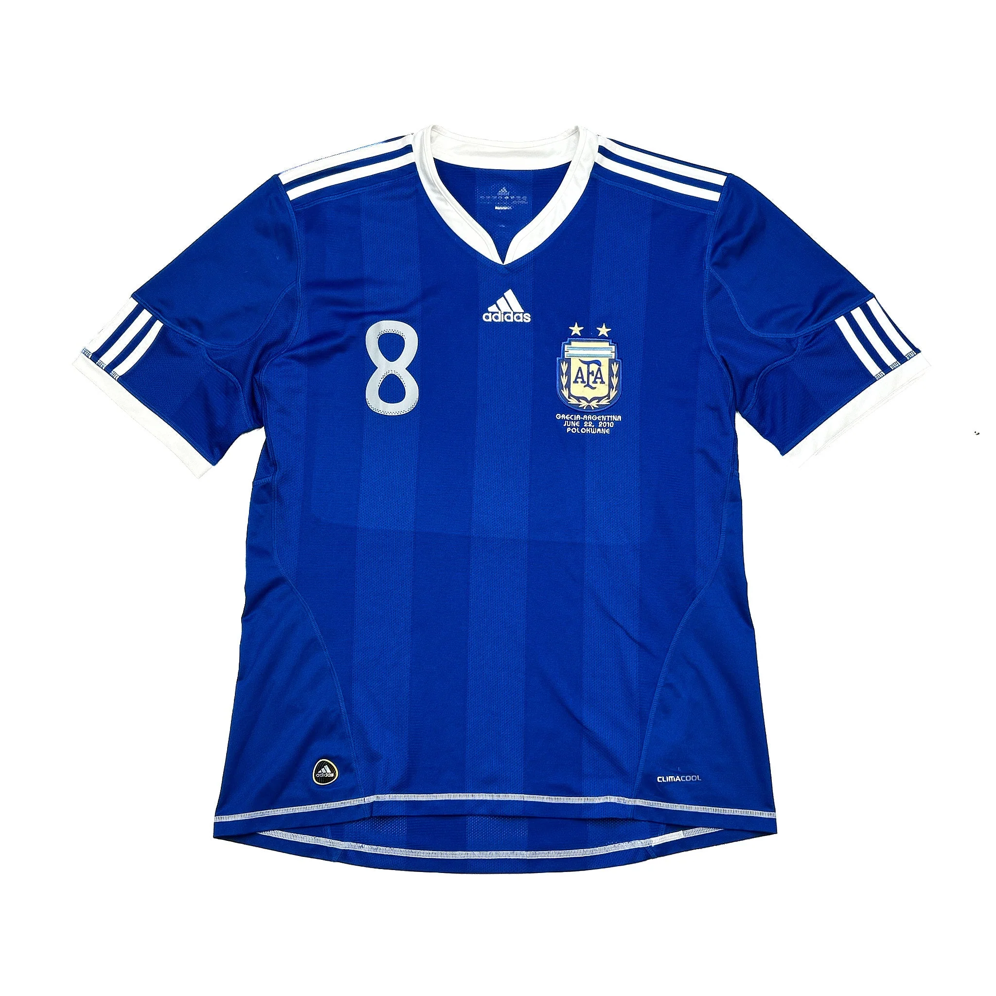 2010/11 Argentina Veron #8 (Greece V Argentina) Away Shirt (L) Adidas - Image 4