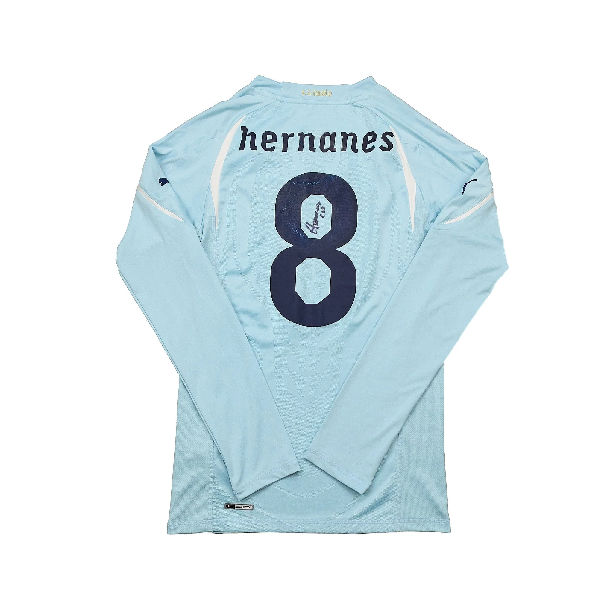 2010/11 Lazio Hernanes #8 *Player Issue + Signed* L/S Home Shirt (M) Puma - Image 3