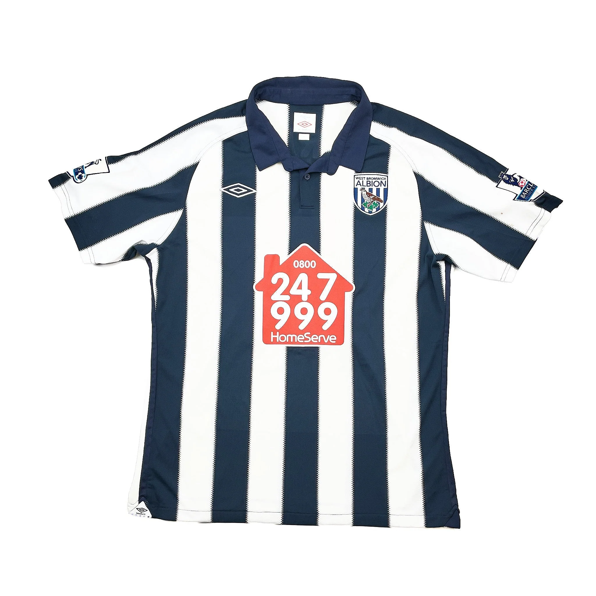 2010/11 West Brom Barnes #8 *Match Issue* Home Shirt (L) Umbro - Image 2