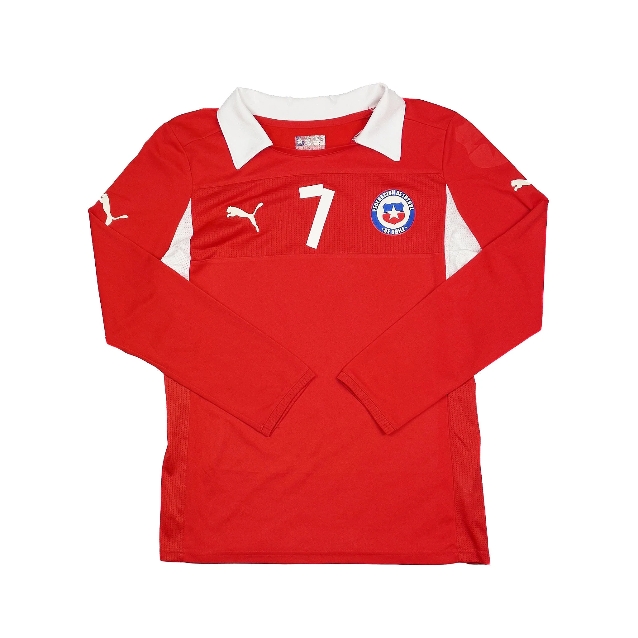 2012/14 Chile Alexis #7 *Player Issue* L/S Home Shirt (M) Puma - Image 4