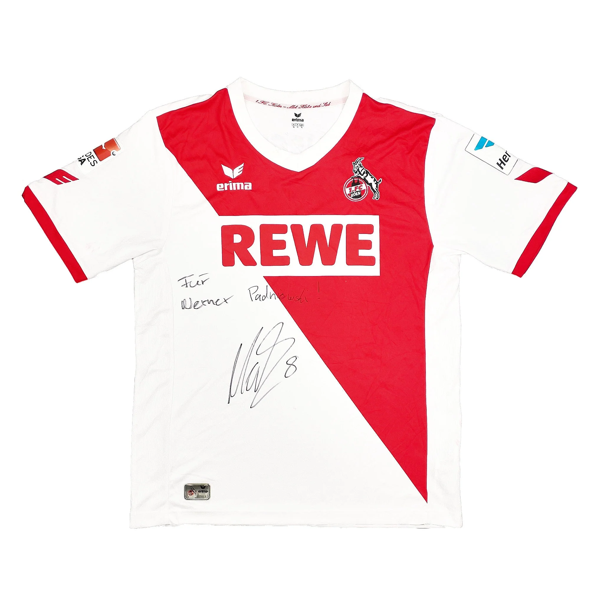 2014/15 FC Koln Matuszczyk #8 *Match Issued + Signed* Home Shirt (XL) Erima - Image 4