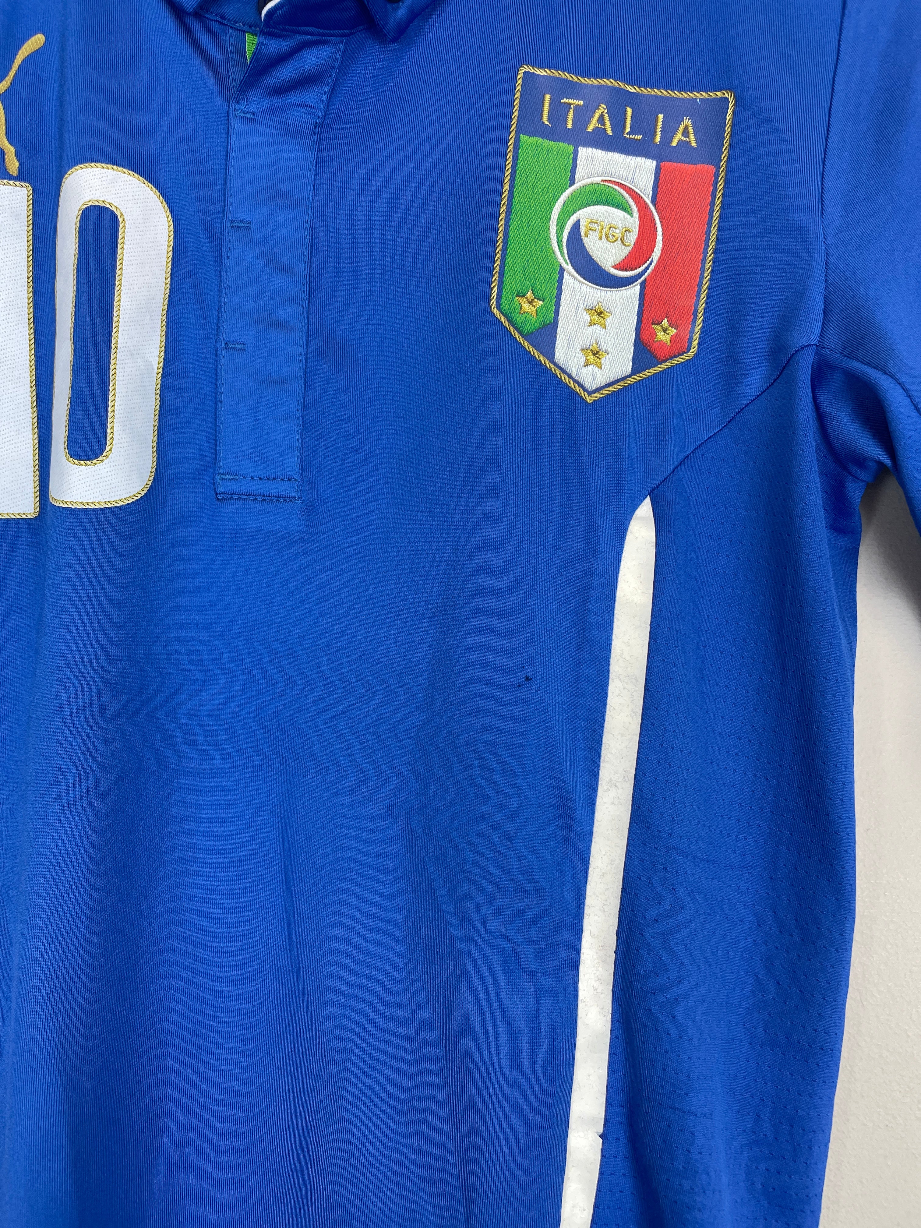 2014/15 Italy Balotelli #10 *Player Issue* Home Shirt (M) Puma - Image 4