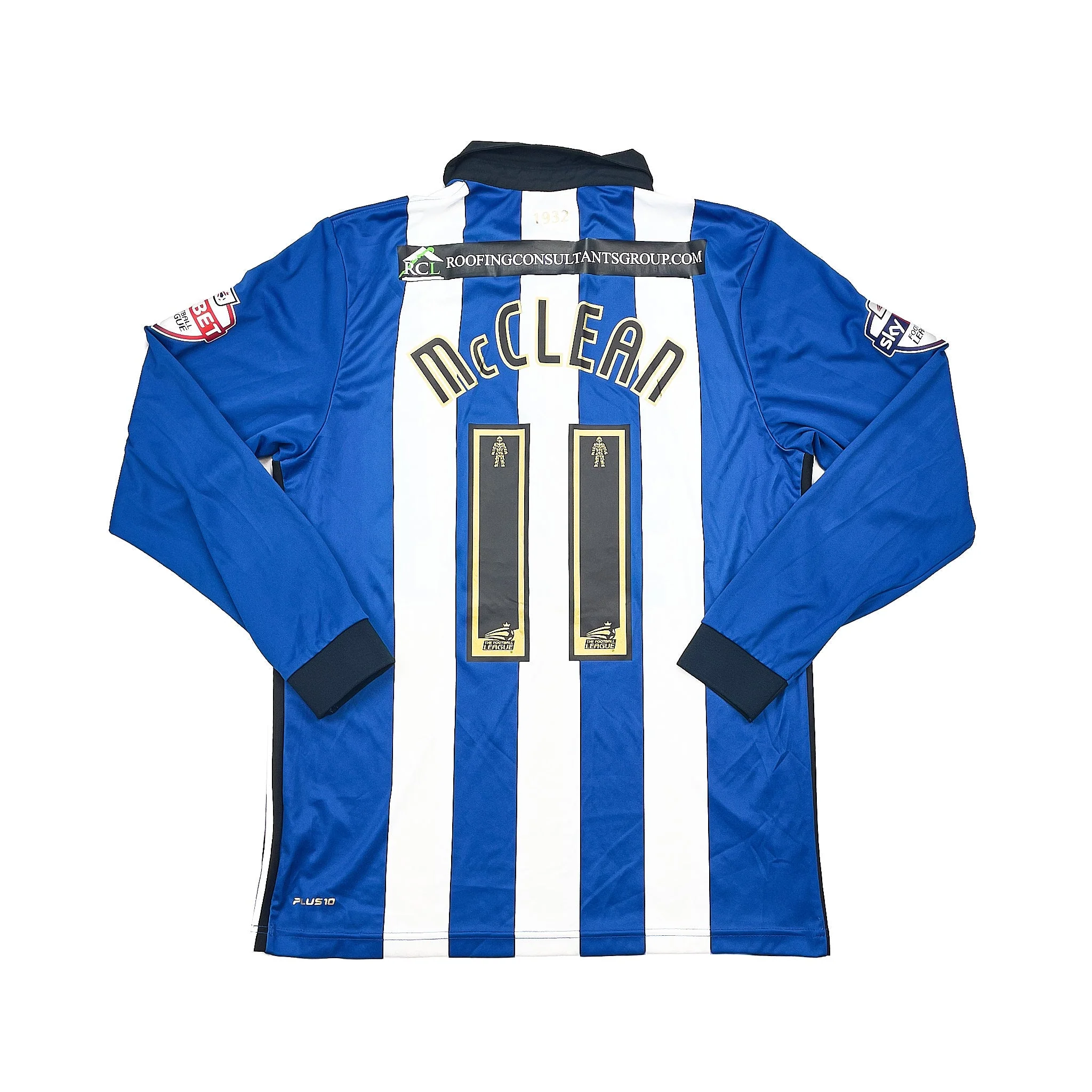 2014/15 Wigan Mclean #11 *Match Issue* L/S Home Shirt (M) Mi-Fit - Image 6