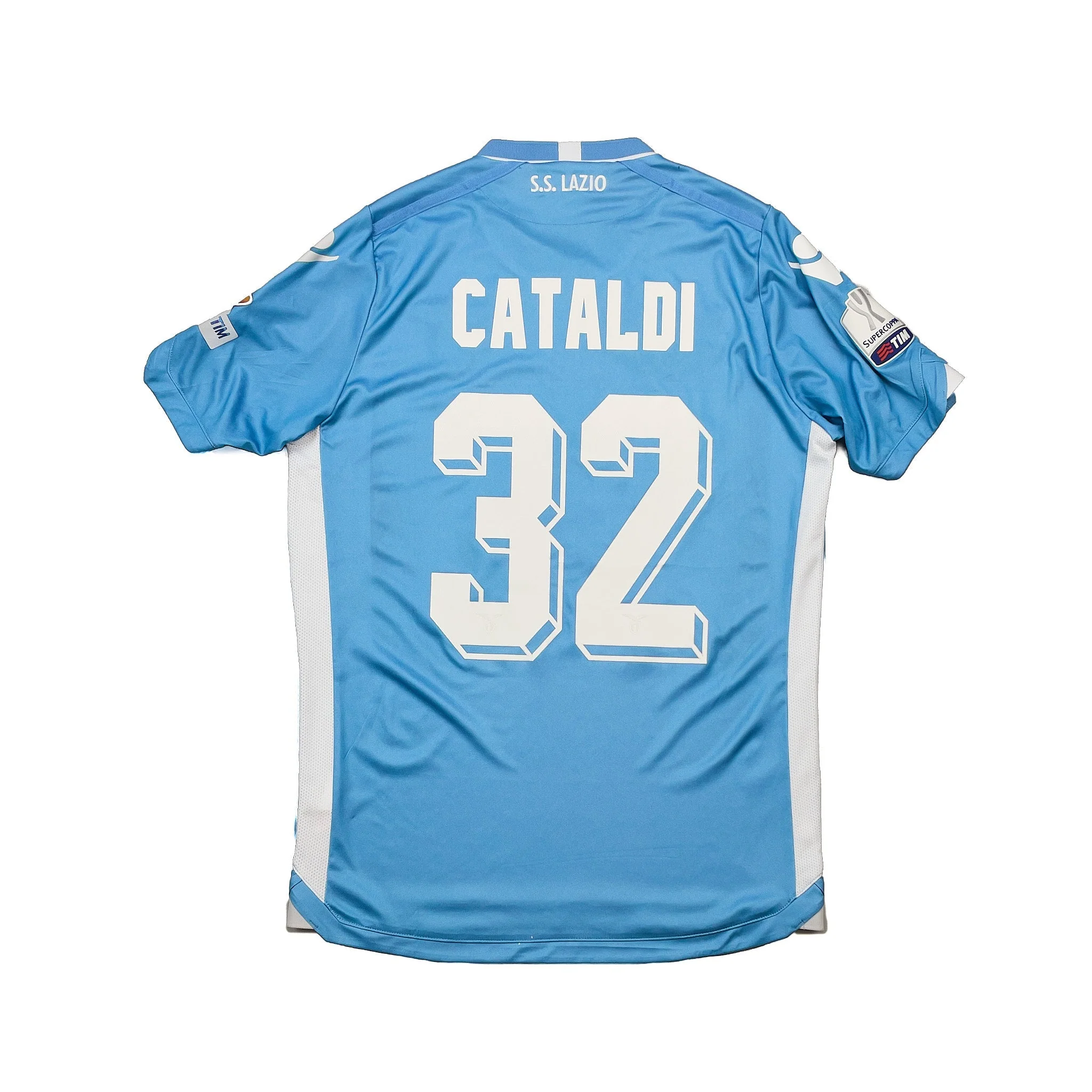 2015/16 Lazio Cataldi #32 *Supercoppa Final Match Issue* Home Shirt (M) Macron - Image 3