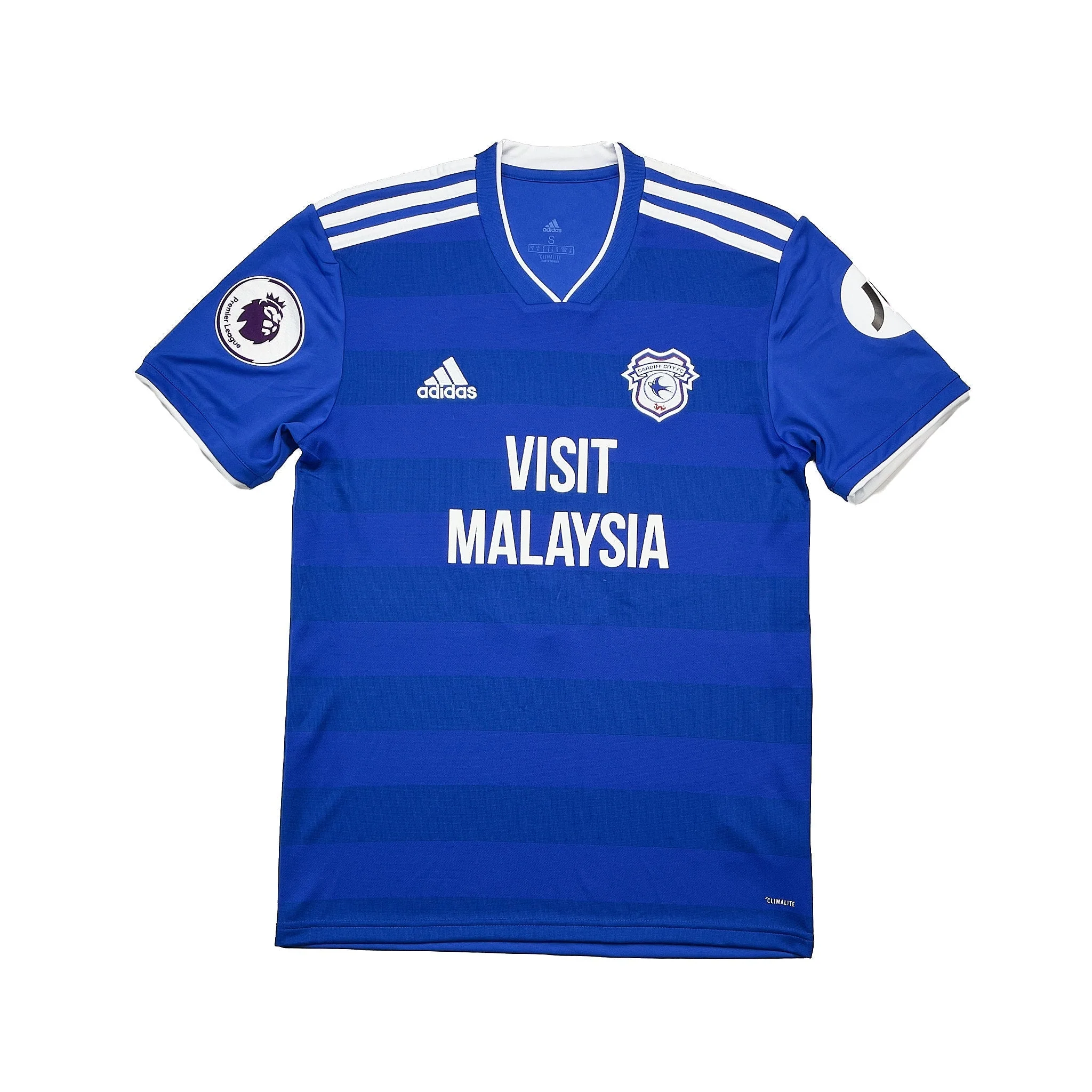 2018/19 Cardiff City Richards #6 *Match Issue* Home Shirt (S) Adidas - Image 2