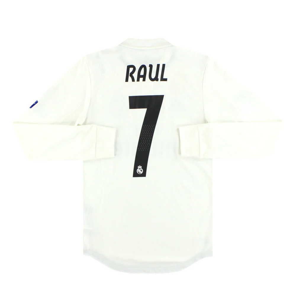 2018-19 Real Madrid adidas CL Authentic Home Shirt Raul #7 L/S *Mint* XS