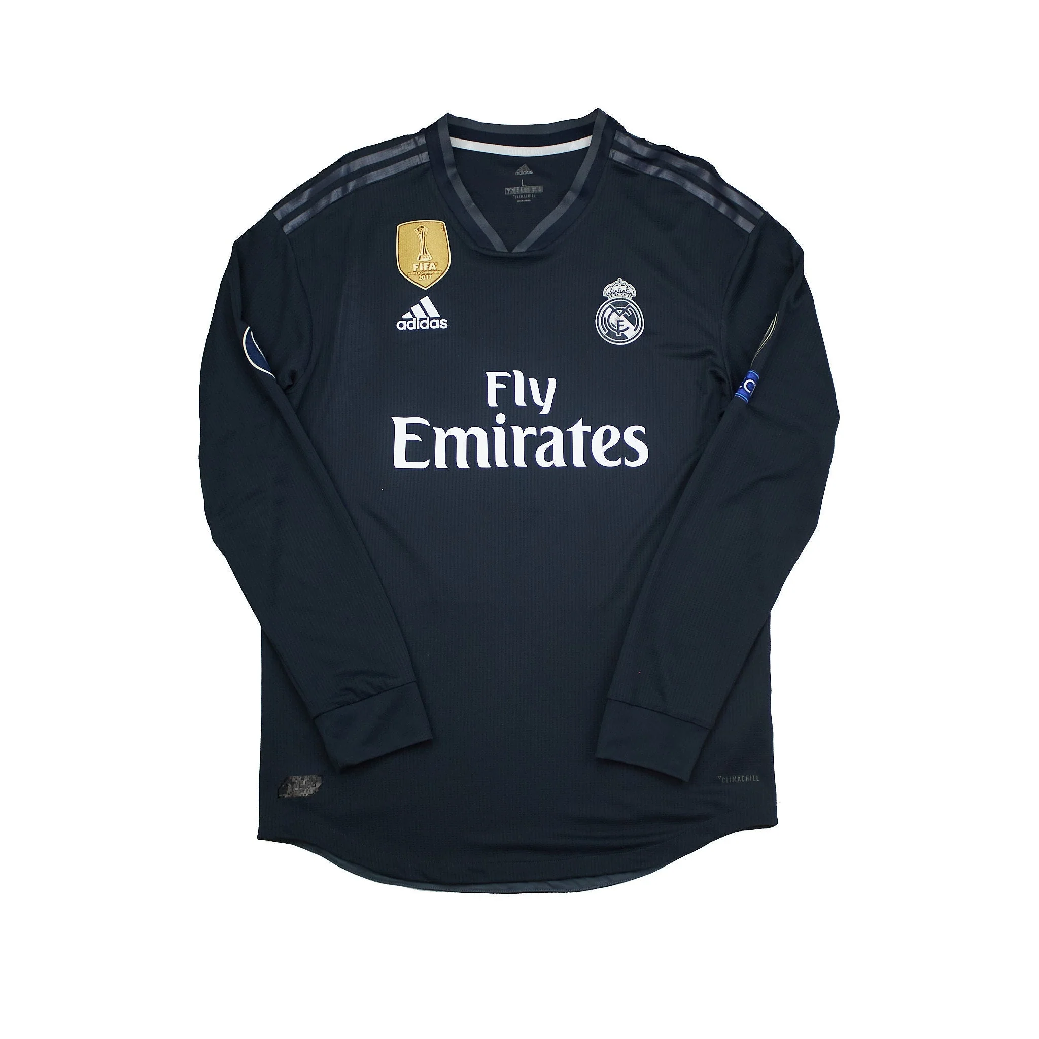 2018/19 Real Madrid Bale #11 L/S Away Shirt (L) Adidas - Image 2
