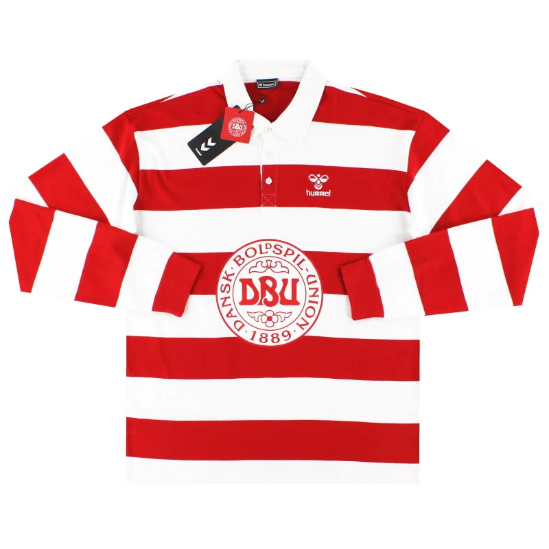 2024-25 Denmark Hummel Rugby Striped Fan Polo *BNIB* XL