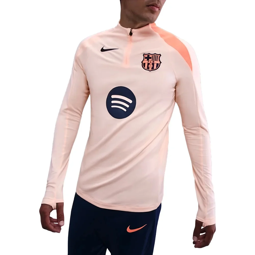 2025-2026 Barcelona Strike Dri-FIT Drill Top (Orange) - Image 3