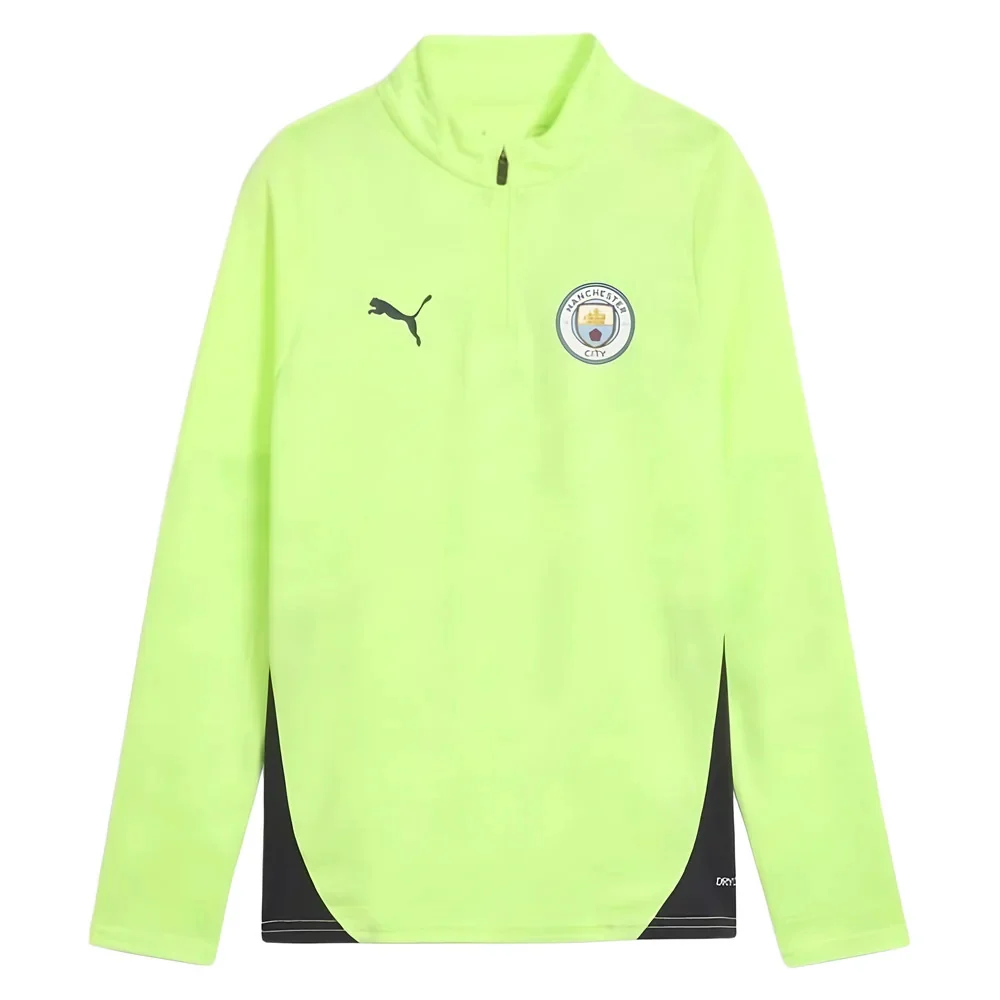 2025-2026 Man City Training 1/4 Zip Top (Fizzy Apple) - Kids