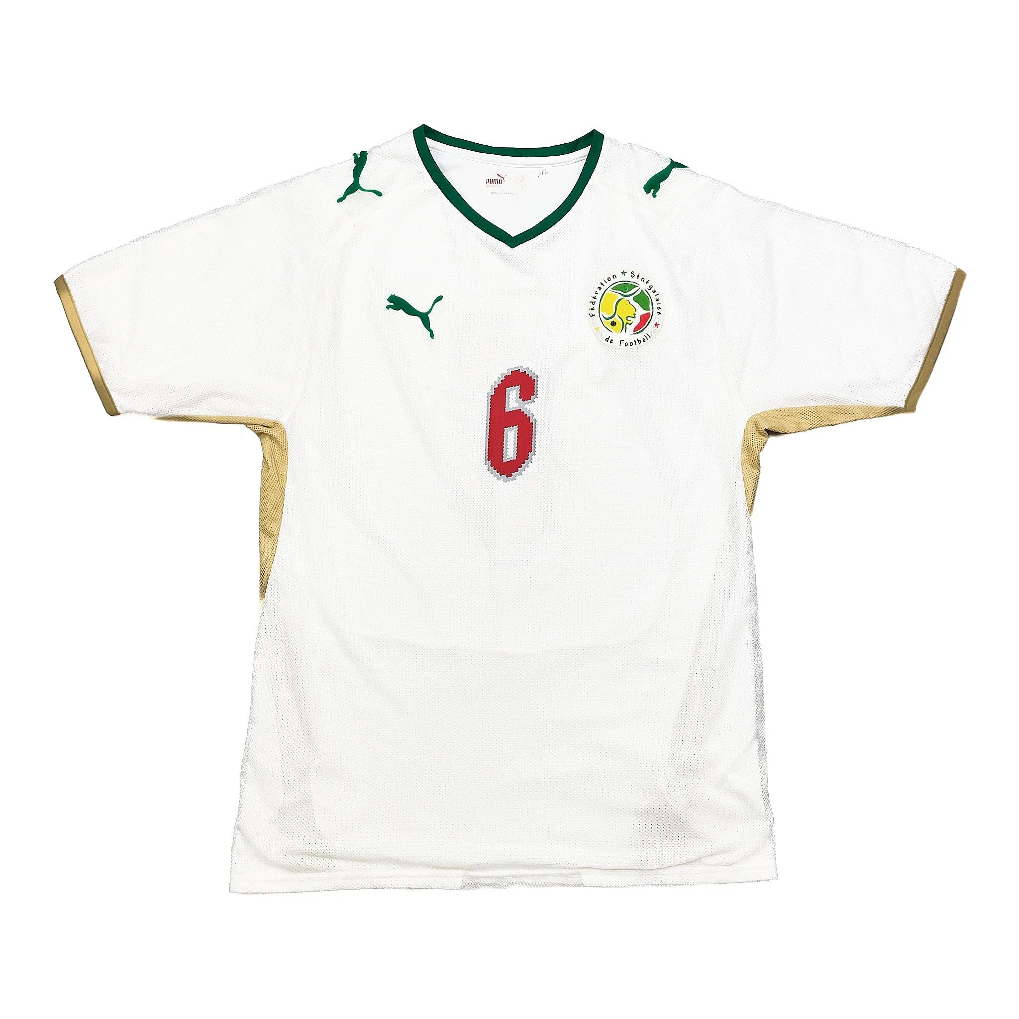 2008/10 Senegal Faye #6 Home Shirt (M) Puma - Image 2