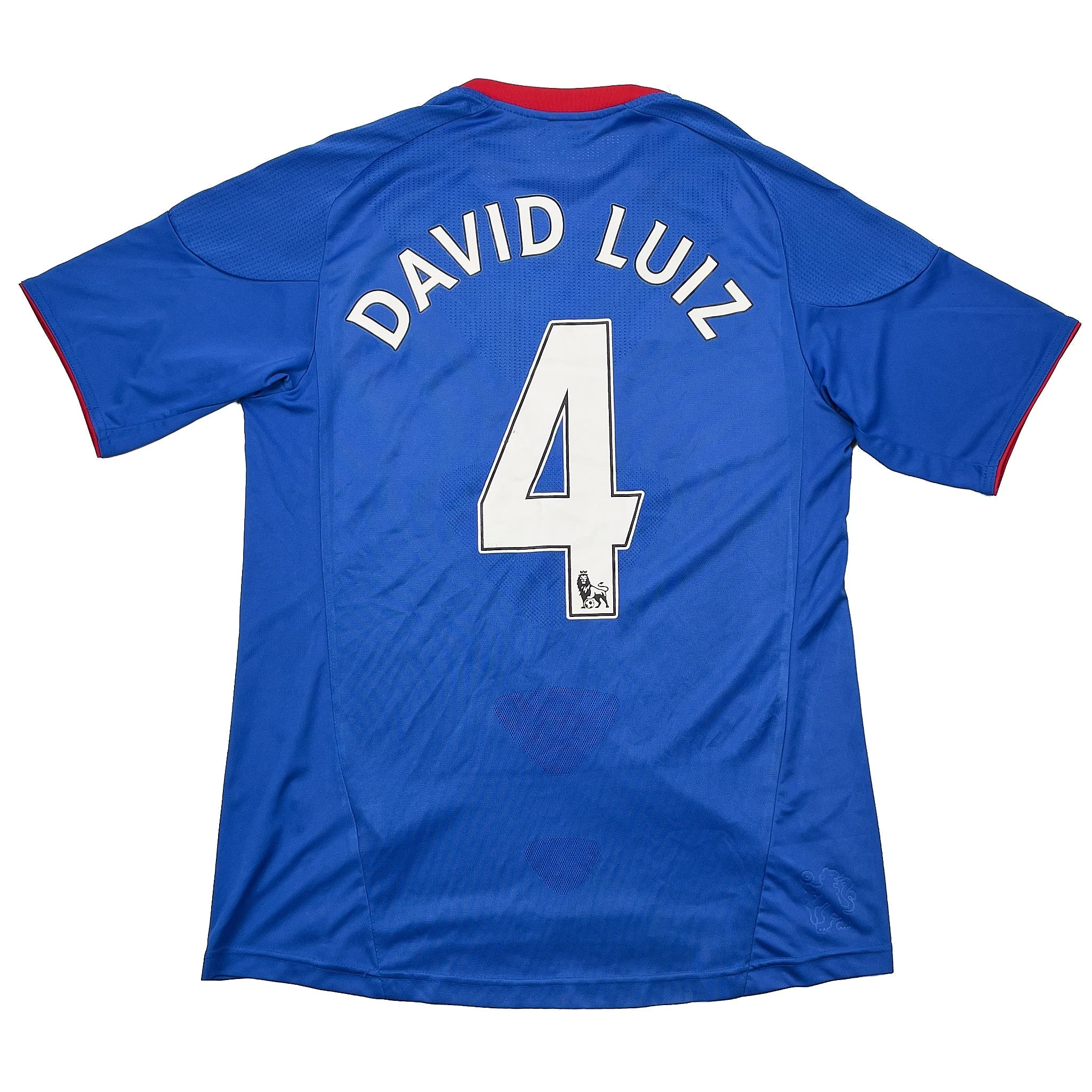 2010/11 Chelsea David Luiz #4 Home Shirt (S) Adidas - Image 3