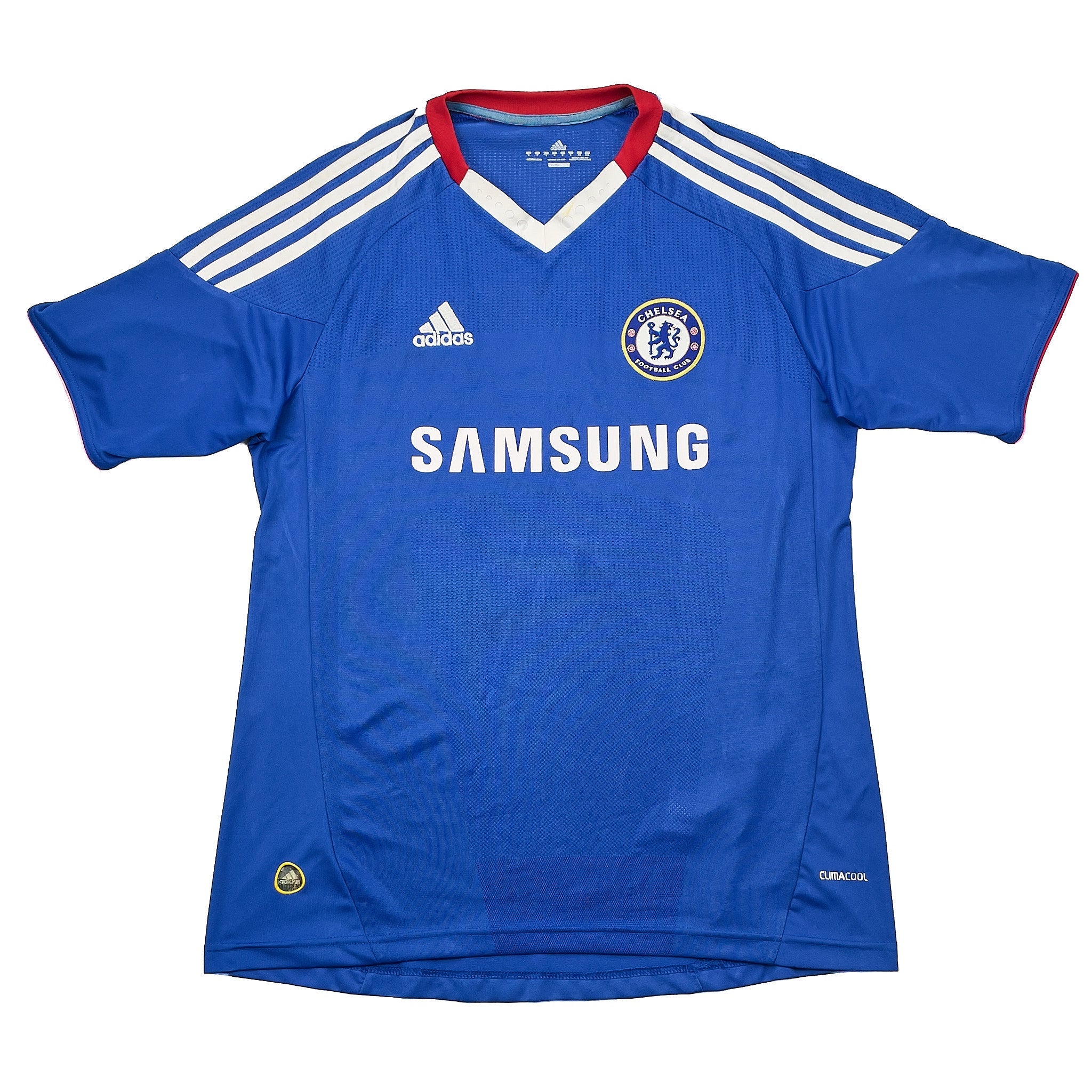 2010/11 Chelsea David Luiz #4 Home Shirt (S) Adidas - Image 4