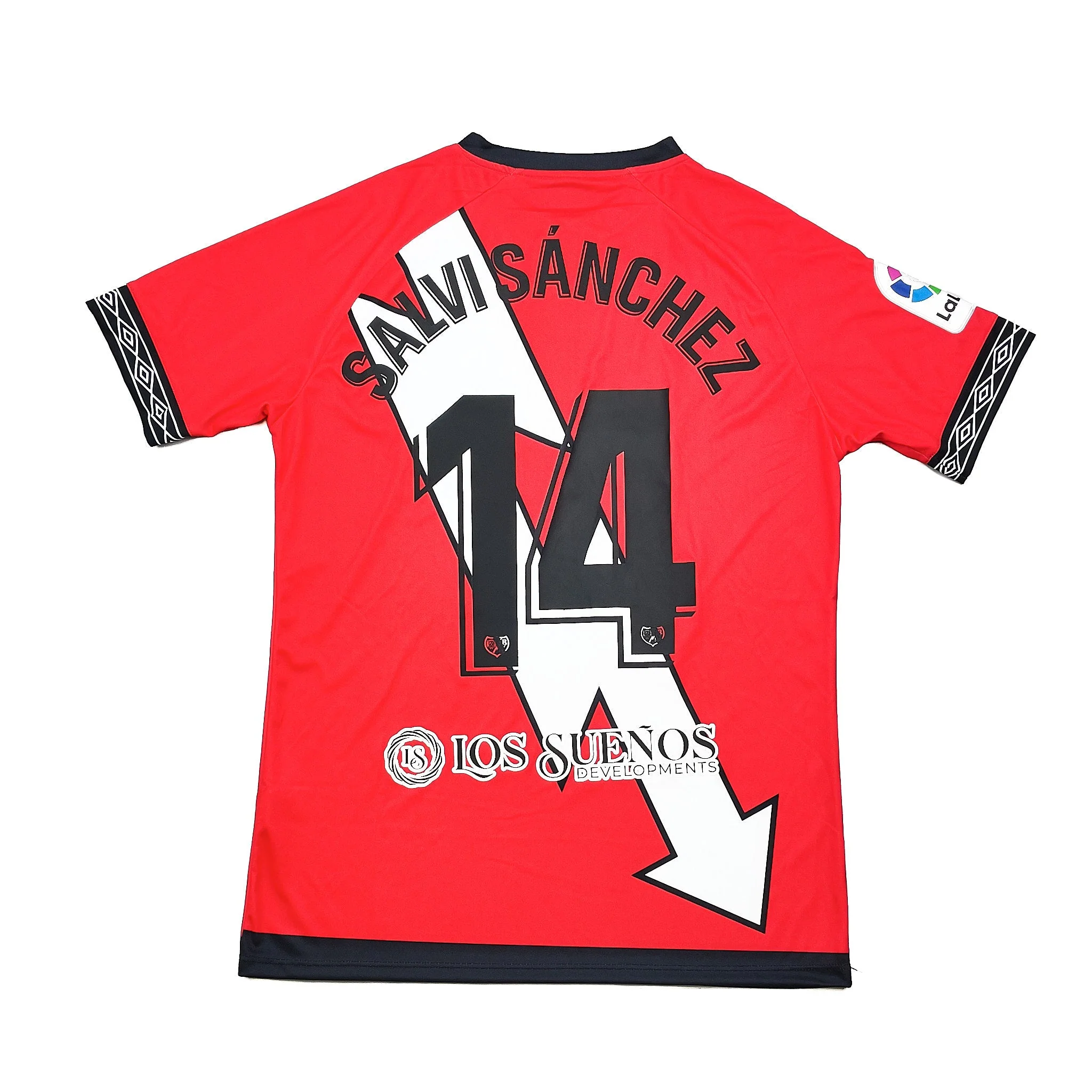 2022/23 Rayo Vallecano Sanchez #14 *Match Worn* Home Shirt (L) Umbro - Image 3